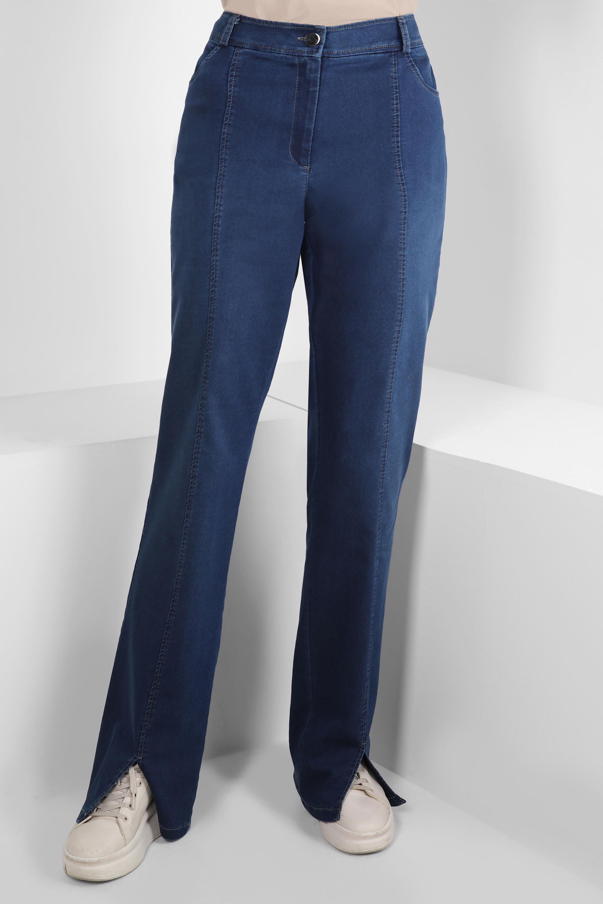 Tesettür giyim MAVİ YIRTMAÇ DETAYLI DENİM PANTOLON 70601