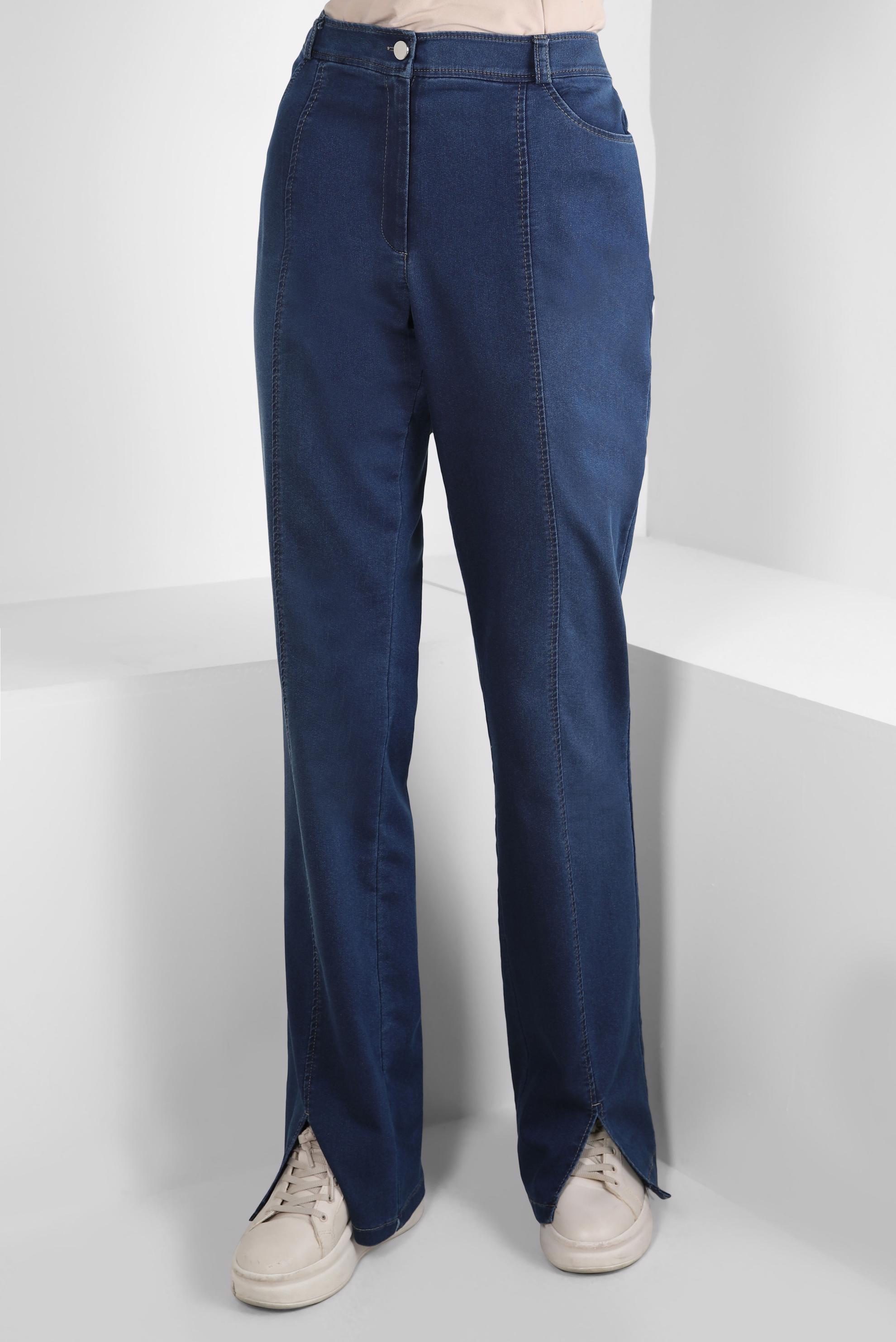 Tesettür giyim MAVİ YIRTMAÇ DETAYLI DENİM PANTOLON 70601