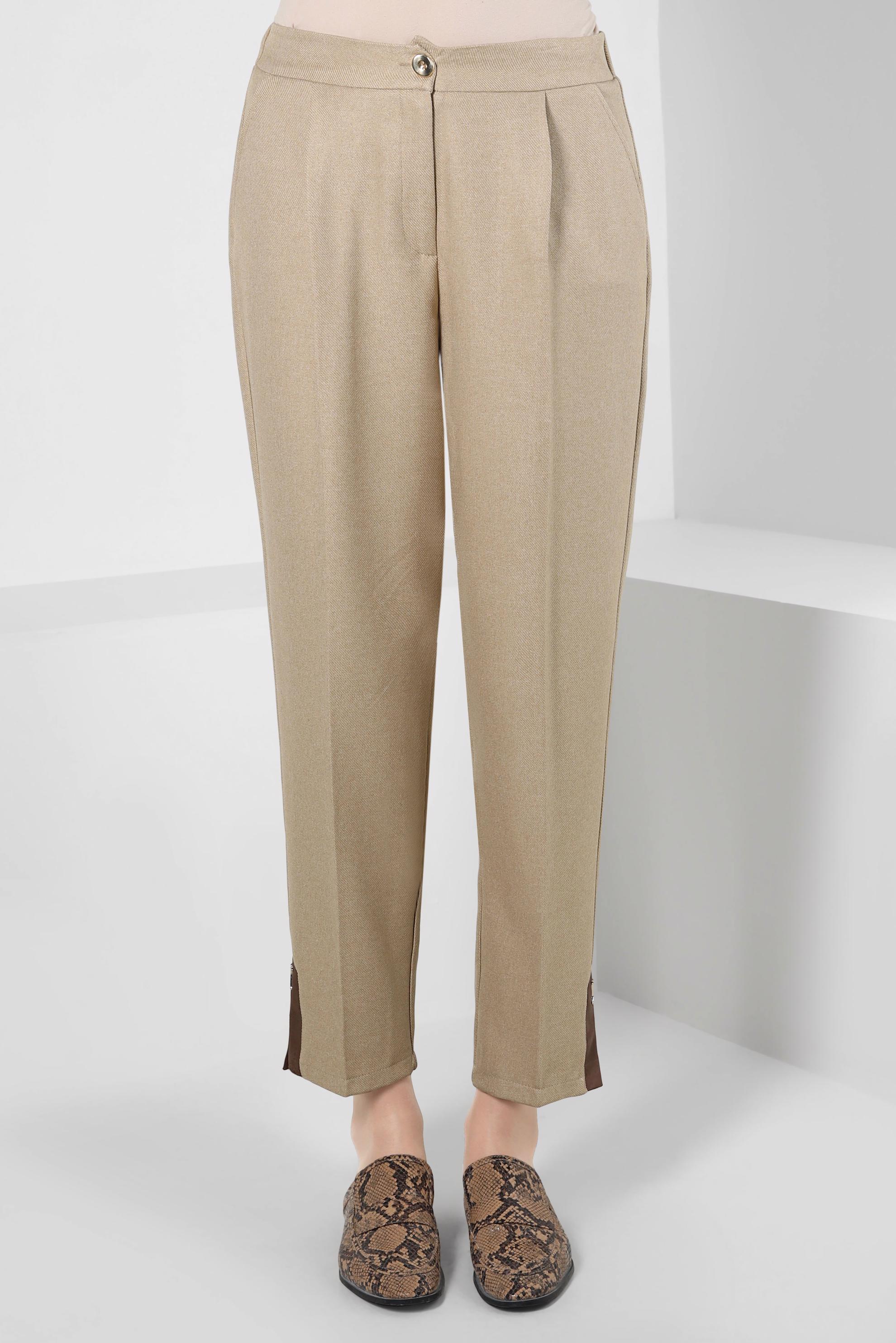 Tesettür giyim BEJ HAVUÇ KESİM PANTOLON 70603