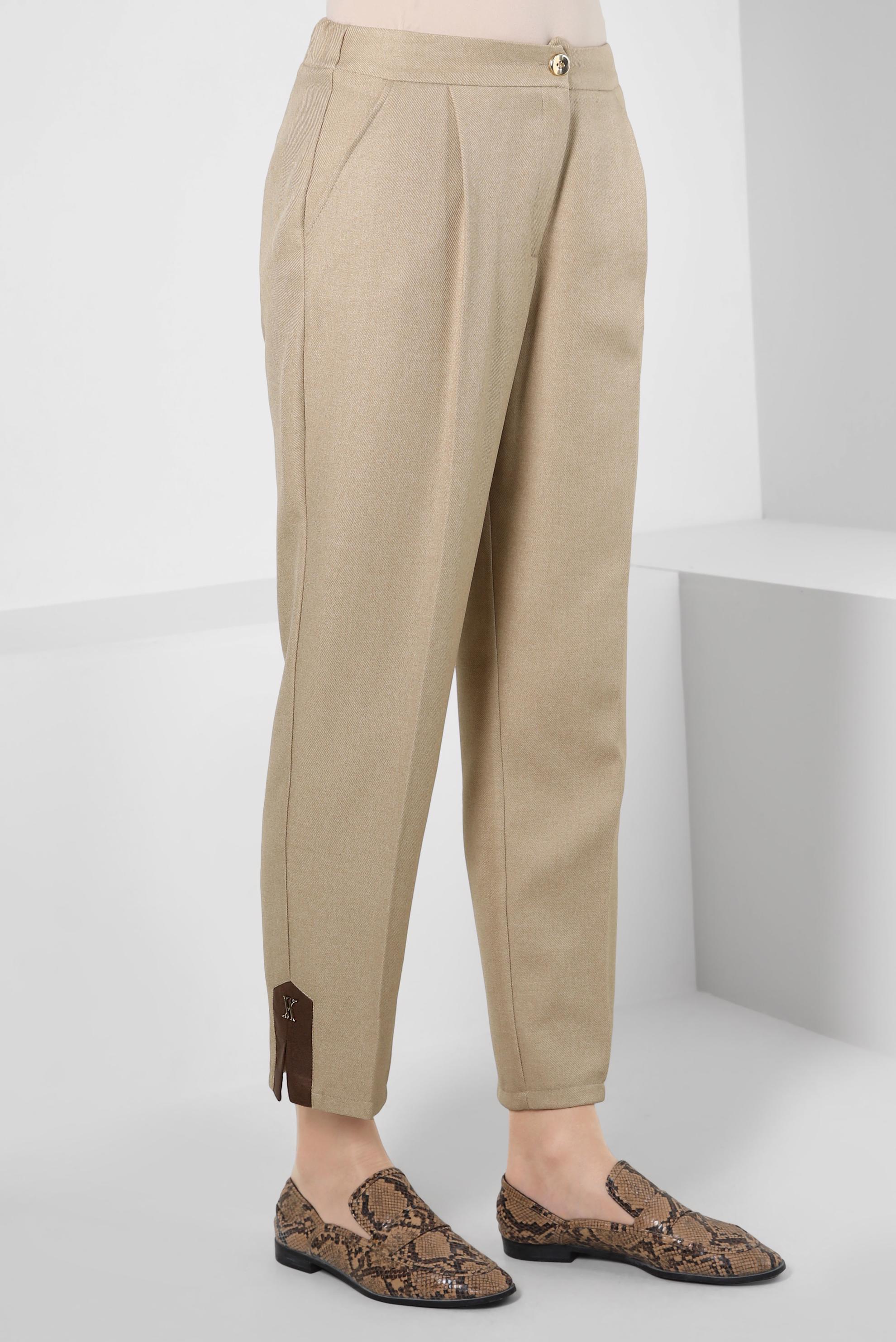 Tesettür giyim BEJ HAVUÇ KESİM PANTOLON 70603