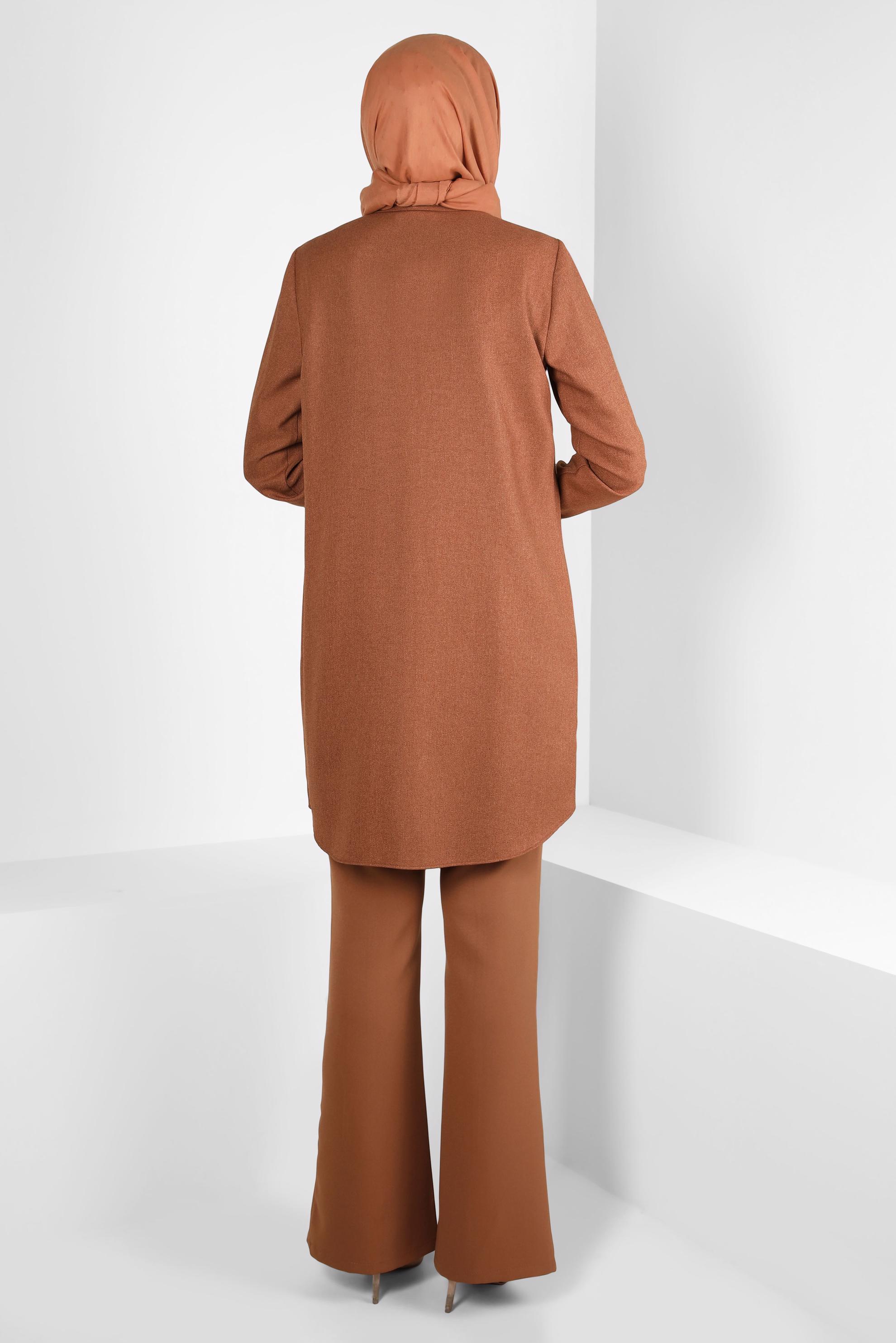 Tesettür giyim TABA İSPANYOL PAÇA PANTOLON 70605