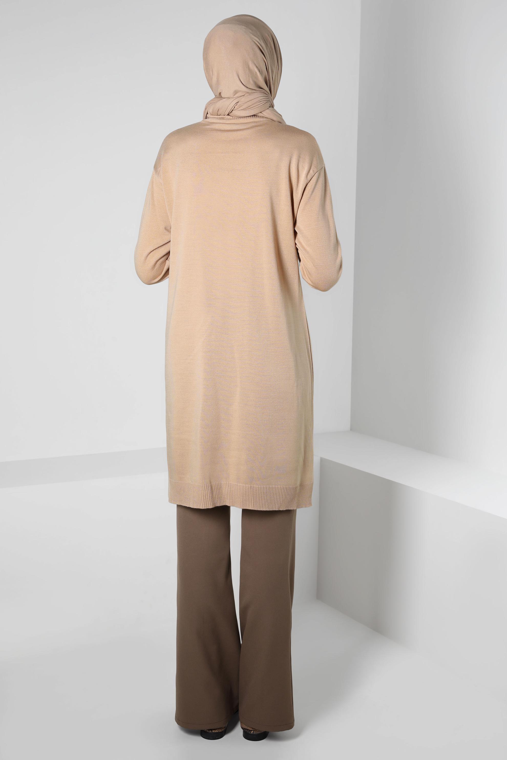 Tesettür giyim VİZON İSPANYOL PAÇA PANTOLON 70605