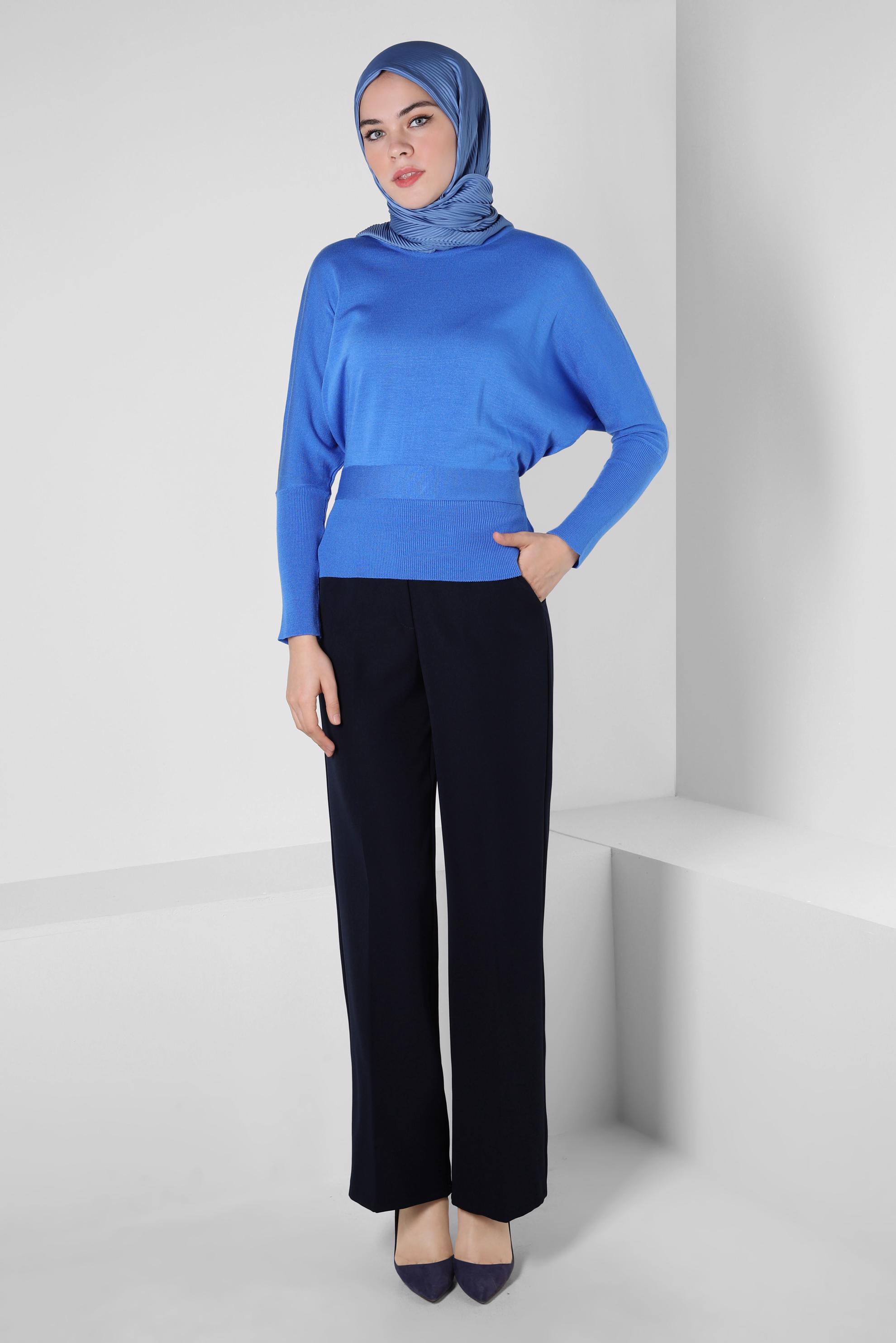 Tesettür giyim LACİVERT GENİŞ PAÇA PANTOLON 70606