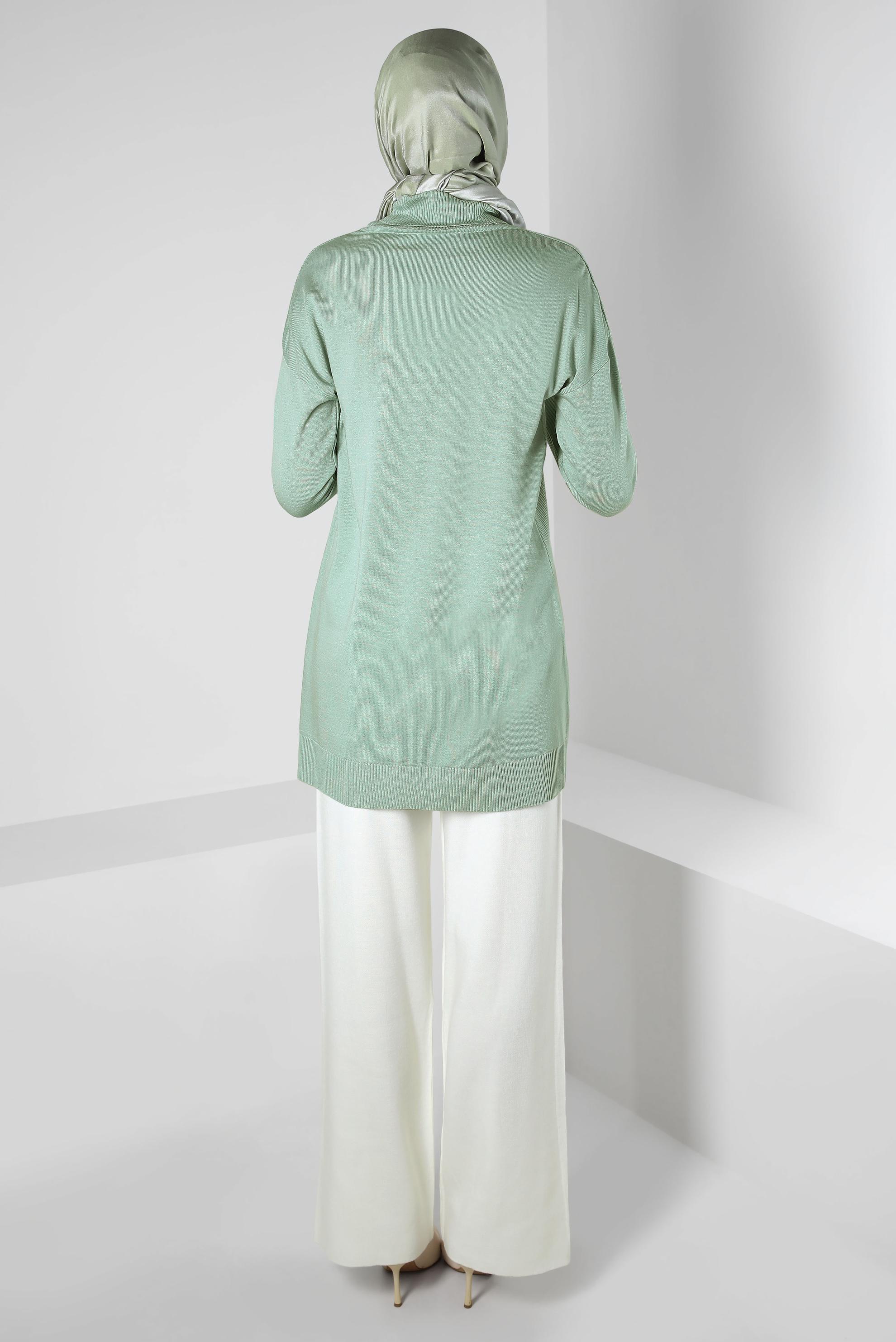 Vêtements hijab BLANC PANTALON EN TRICOT À TAILLE ÉLASTIQUE 70607