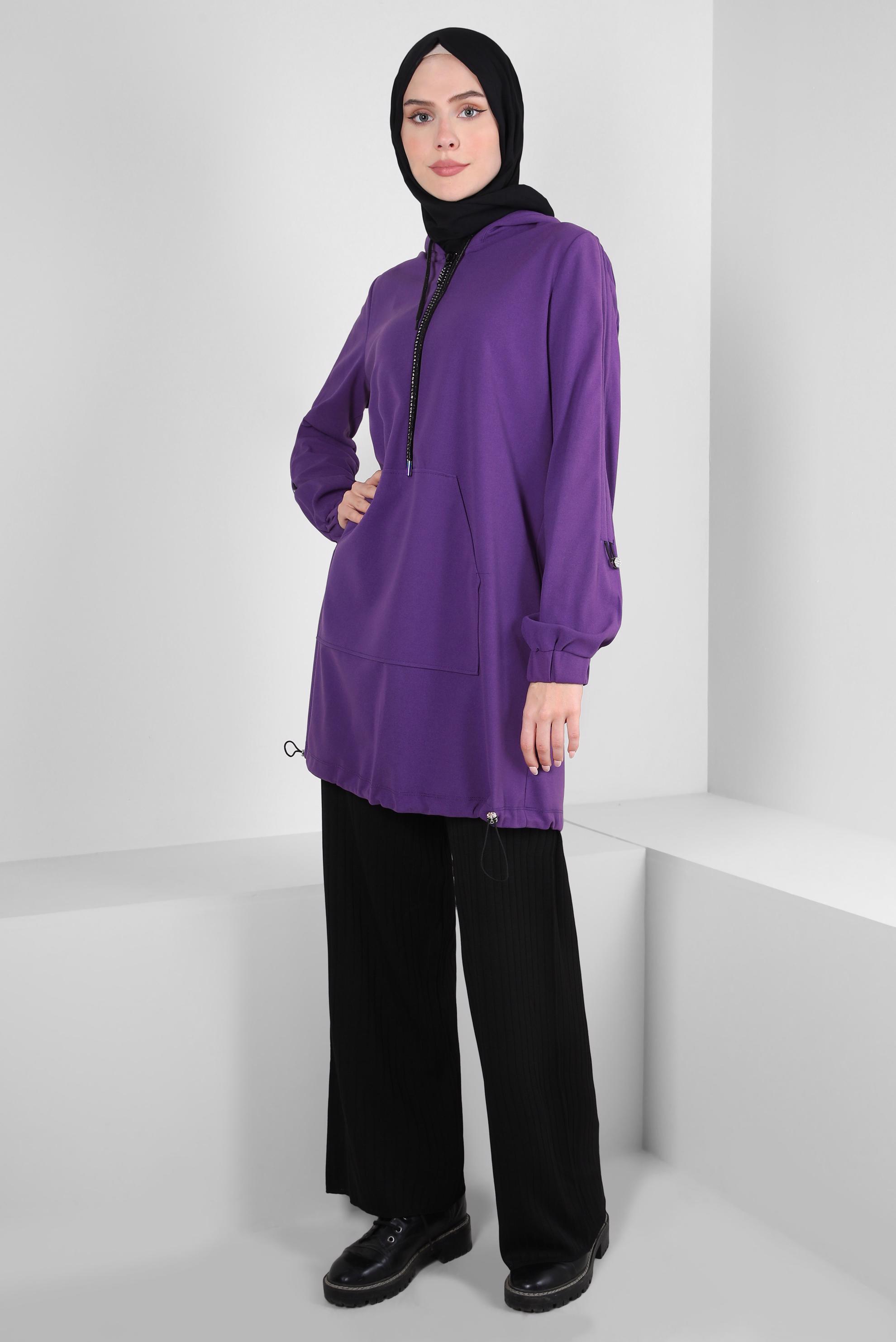 Vêtements hijab NOIR PANTALON EN MAILLE 70608