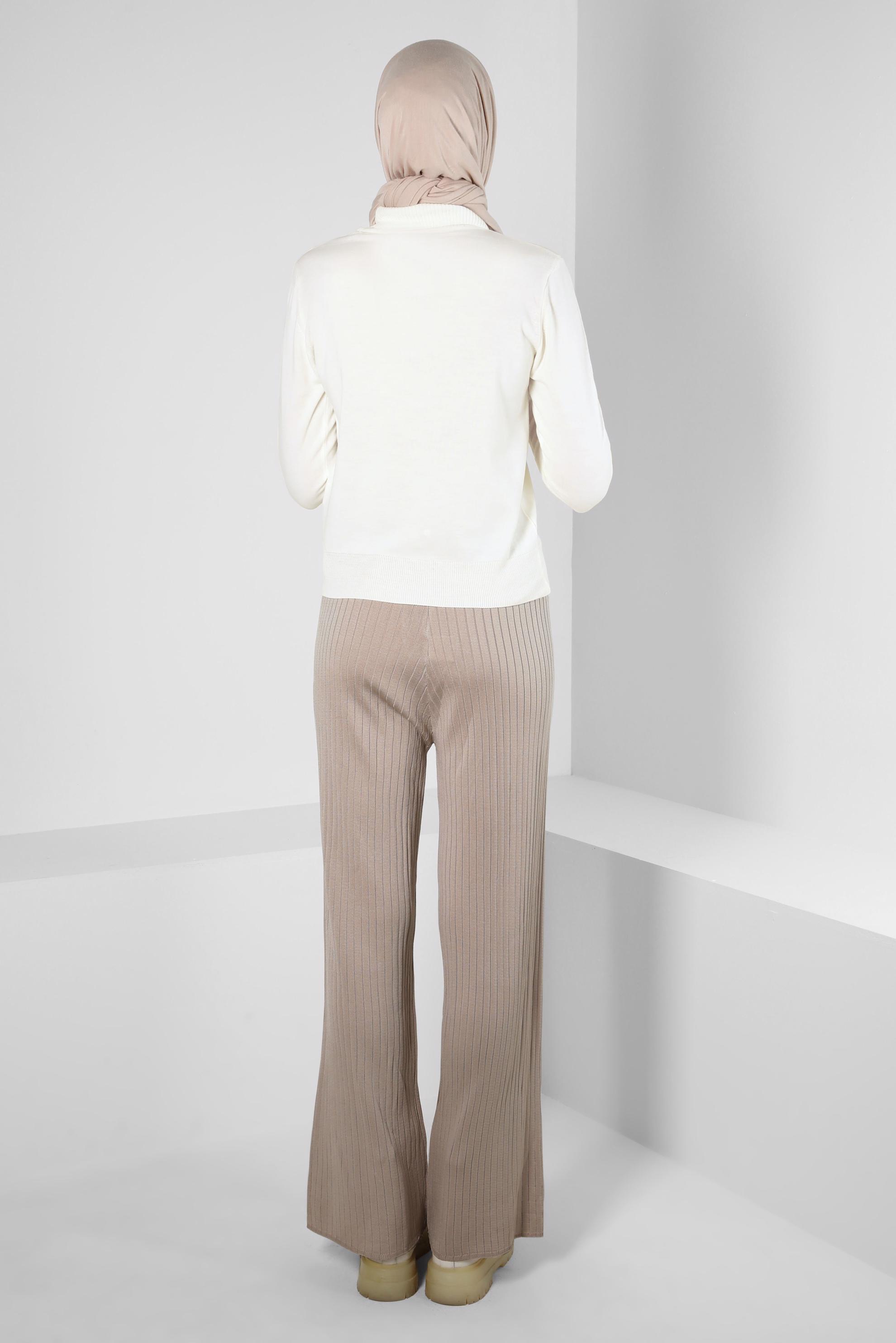 Vêtements hijab BEIGE PANTALON EN MAILLE 70608