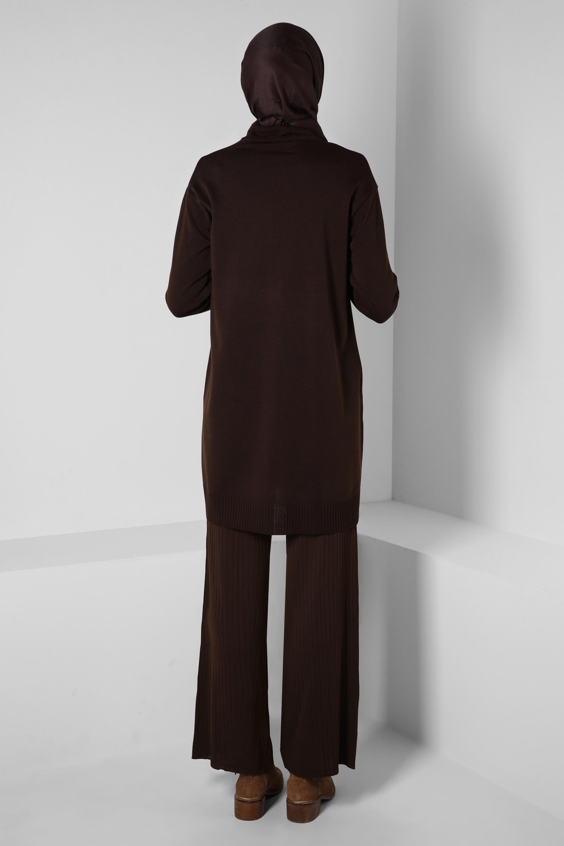 Vêtements hijab BRUN PANTALON EN MAILLE 70608