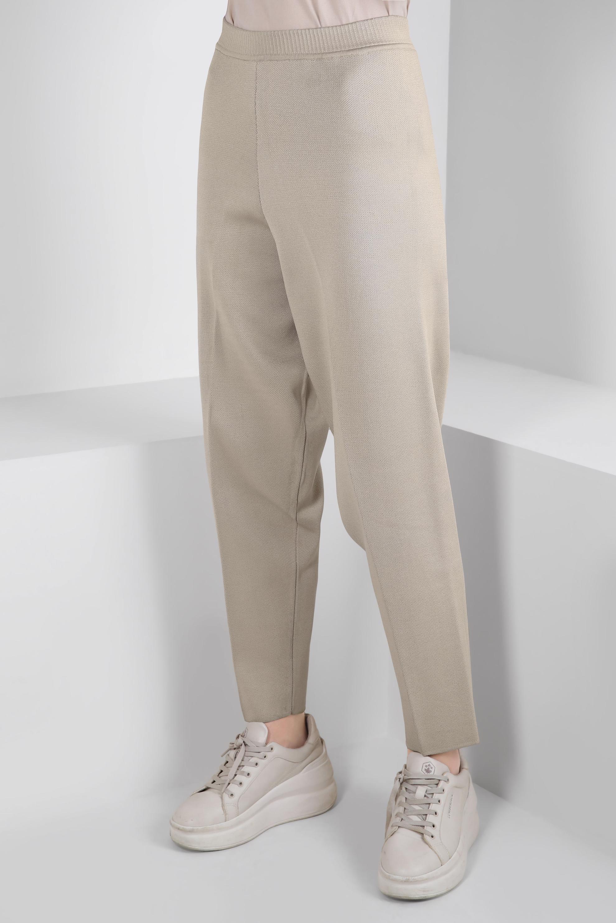 Tesettür giyim BEJ YÜKSEK BEL TRİKO PANTOLON 70609