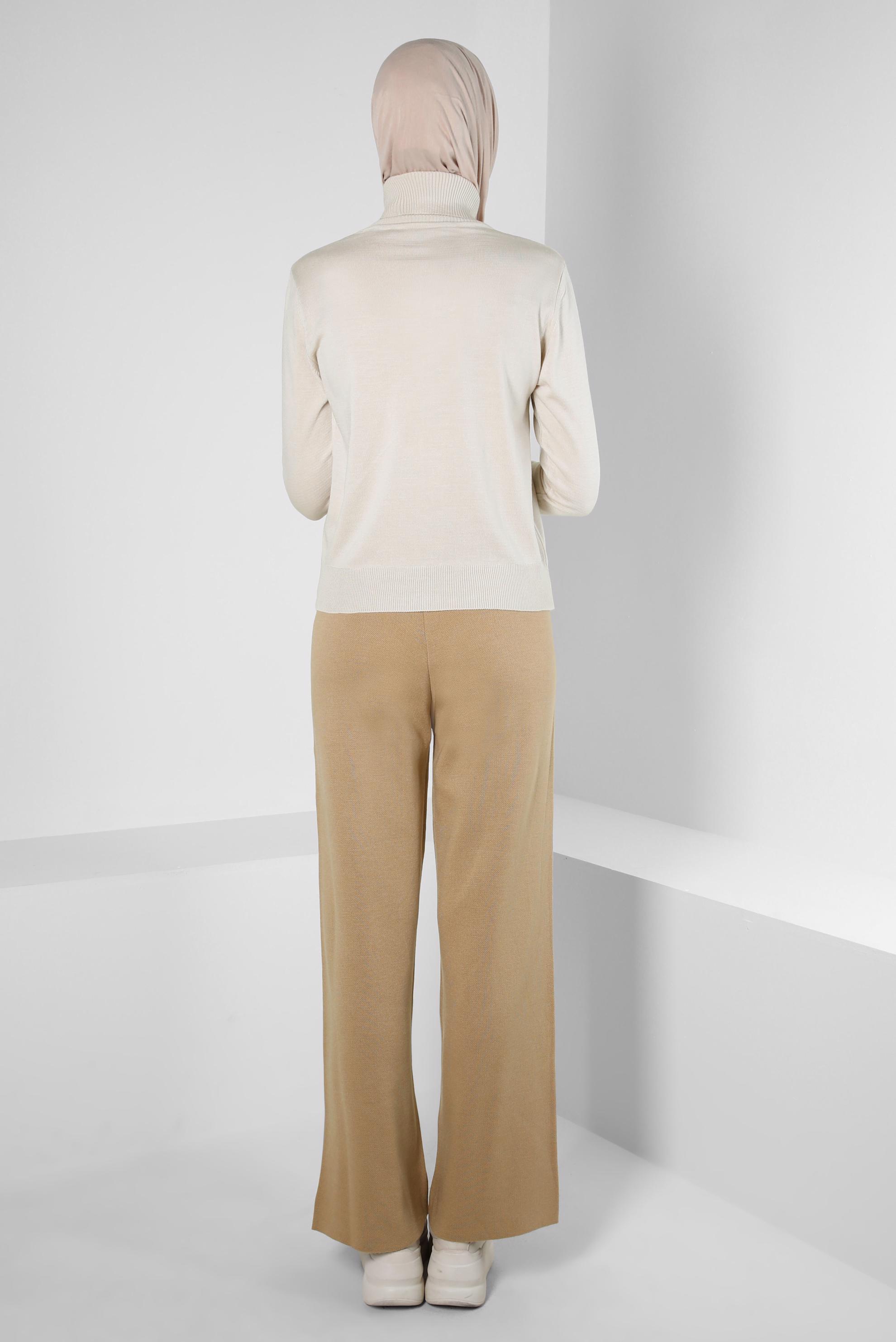 Vêtements hijab BRUN PANTALON EN MAILLE 70610