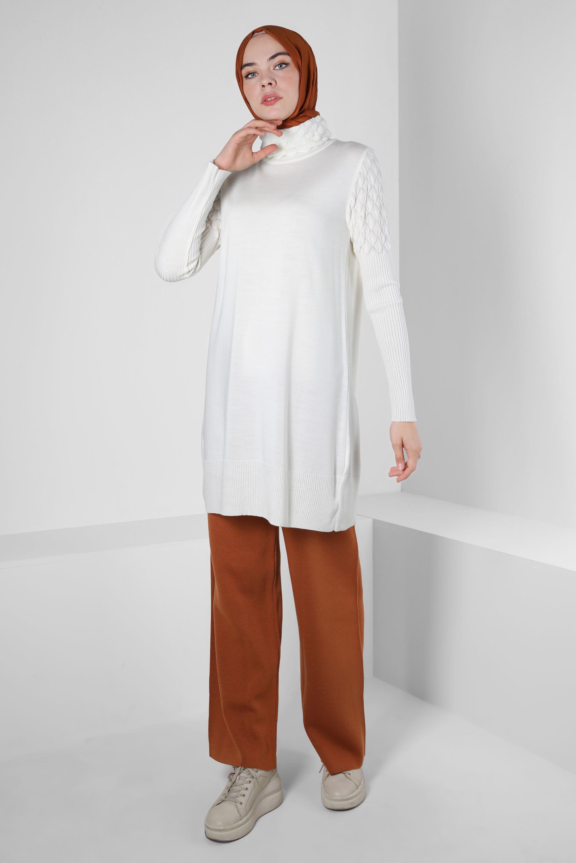 Vêtements hijab ORANGE PANTALON EN MAILLE 70610