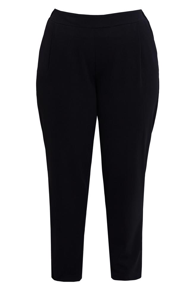 Vêtements hijab NOIR PANTALON TAILLE ÉLASTIQUE GRANDE TAILLE 70611 - ALVİNA
