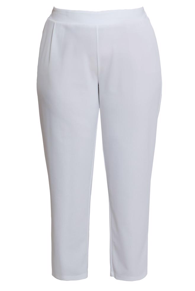 Vêtements hijab BLANC PANTALON TAILLE ÉLASTIQUE GRANDE TAILLE 70611 - ALVİNA