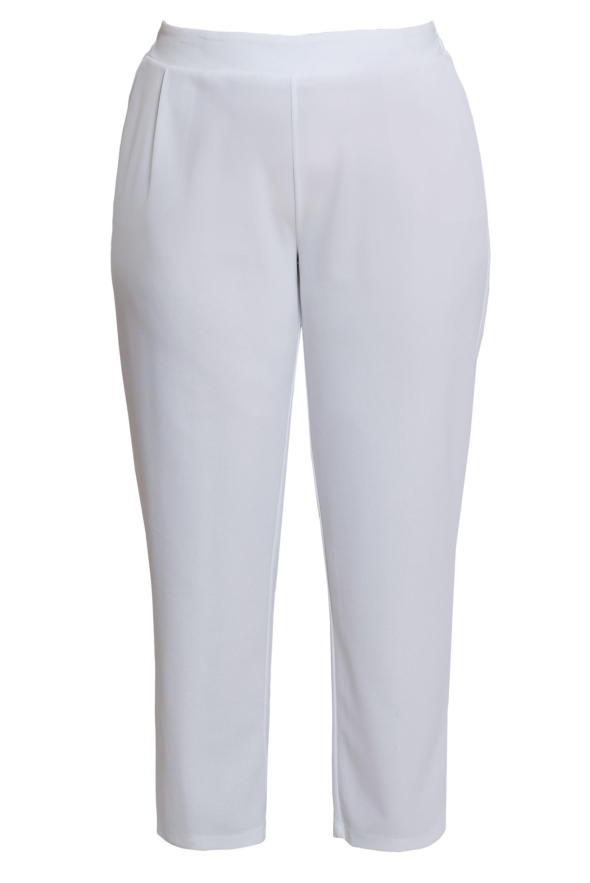 Hijab clothing WHITE ELASTIC WAIST PLUS SIZE PANTS 70611