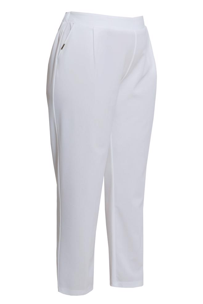 Vêtements hijab BLANC PANTALON TAILLE ÉLASTIQUE GRANDE TAILLE 70611 - ALVİNA