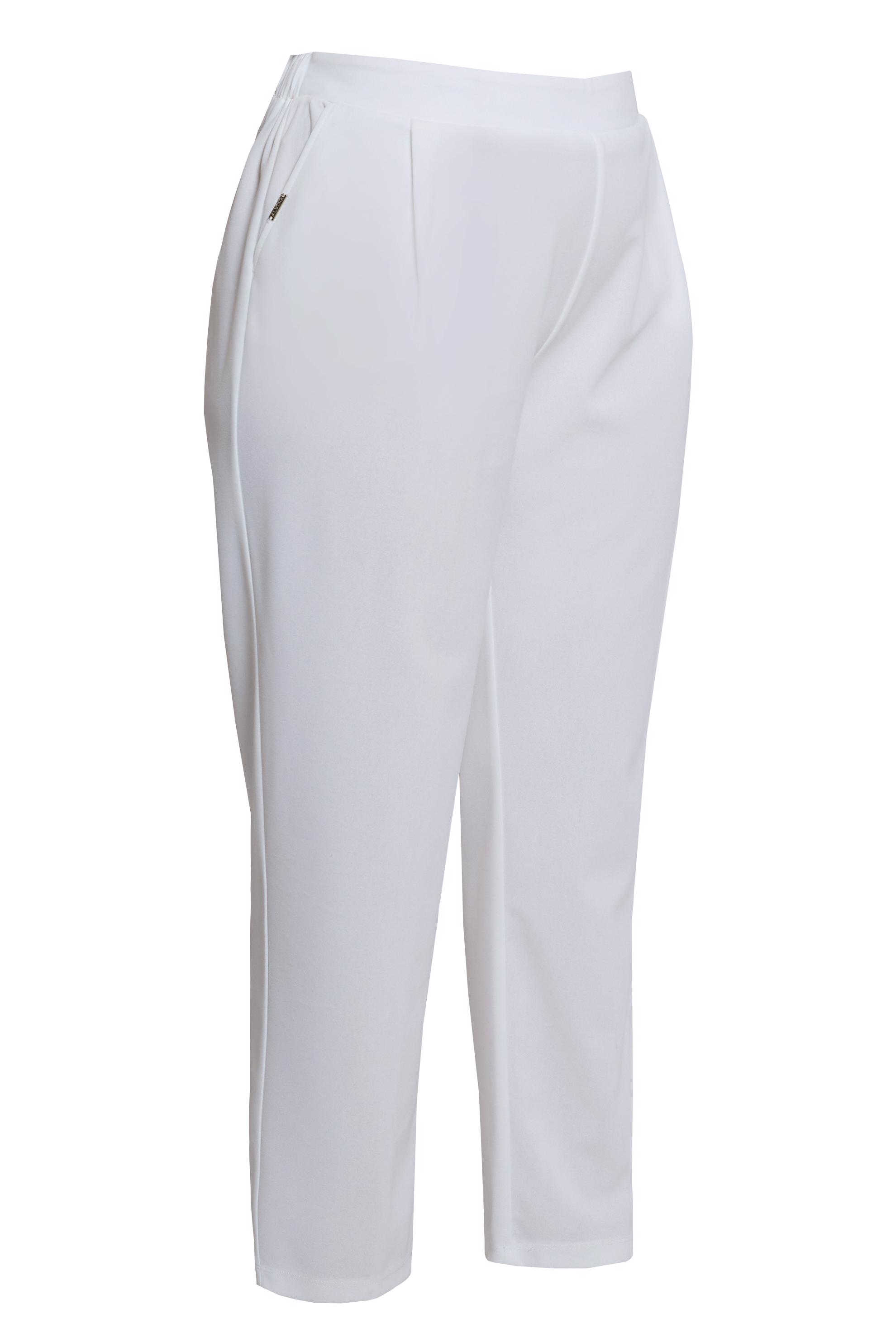Hijab clothing WHITE ELASTIC WAIST PLUS SIZE PANTS 70611