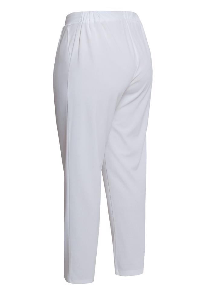 Vêtements hijab BLANC PANTALON TAILLE ÉLASTIQUE GRANDE TAILLE 70611 - ALVİNA