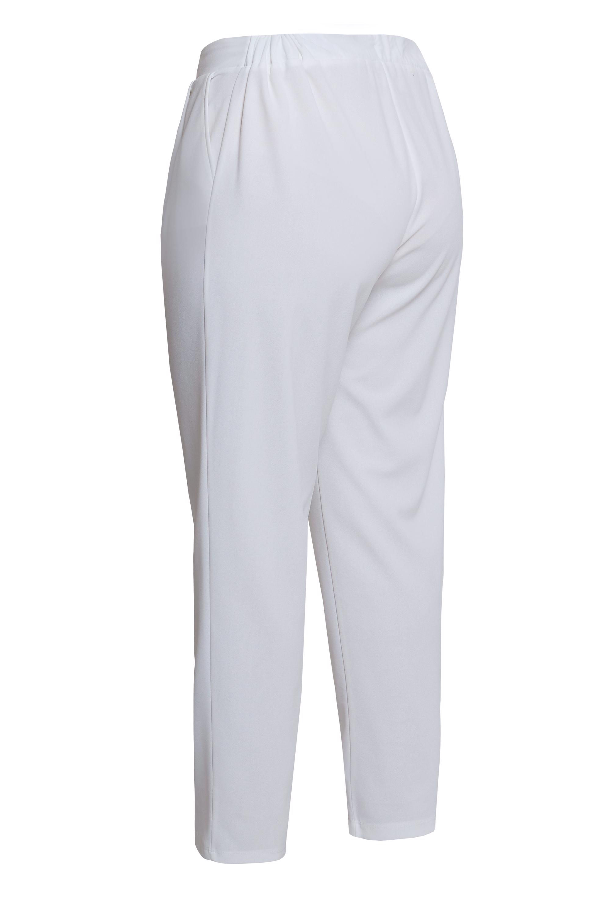 Hijab clothing WHITE ELASTIC WAIST PLUS SIZE PANTS 70611