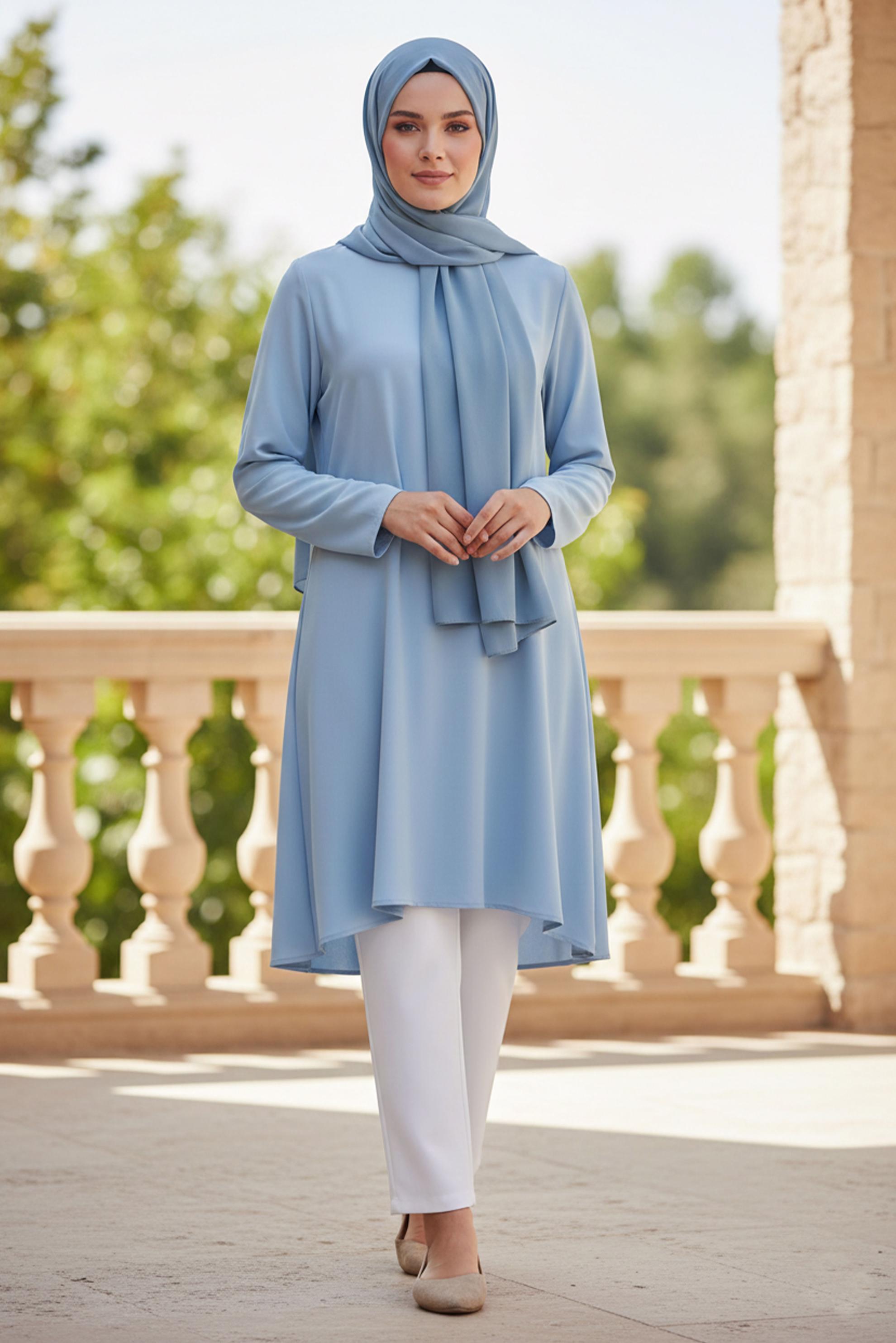 Vêtements hijab BLANC PANTALON TAILLE ÉLASTIQUE GRANDE TAILLE 70611