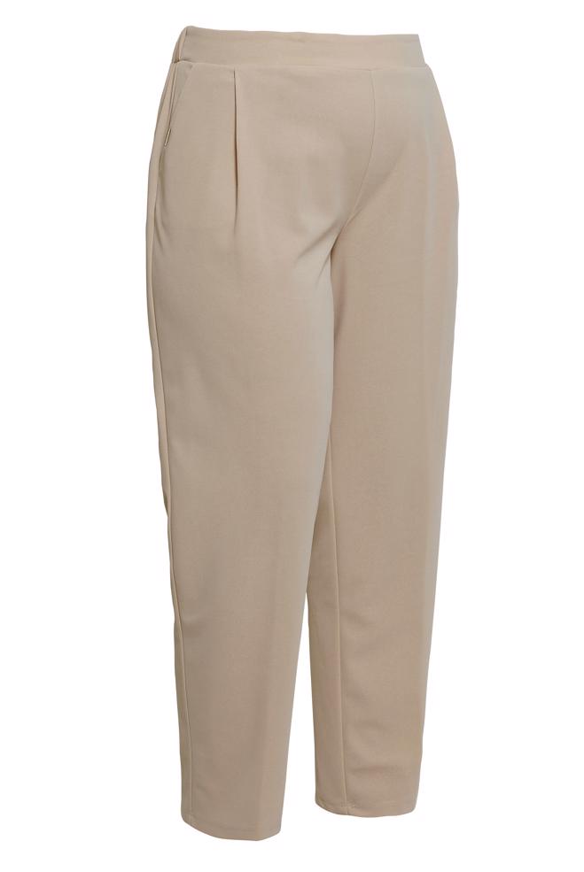 Vêtements hijab BEIGE PANTALON TAILLE ÉLASTIQUE GRANDE TAILLE 70611 - ALVİNA