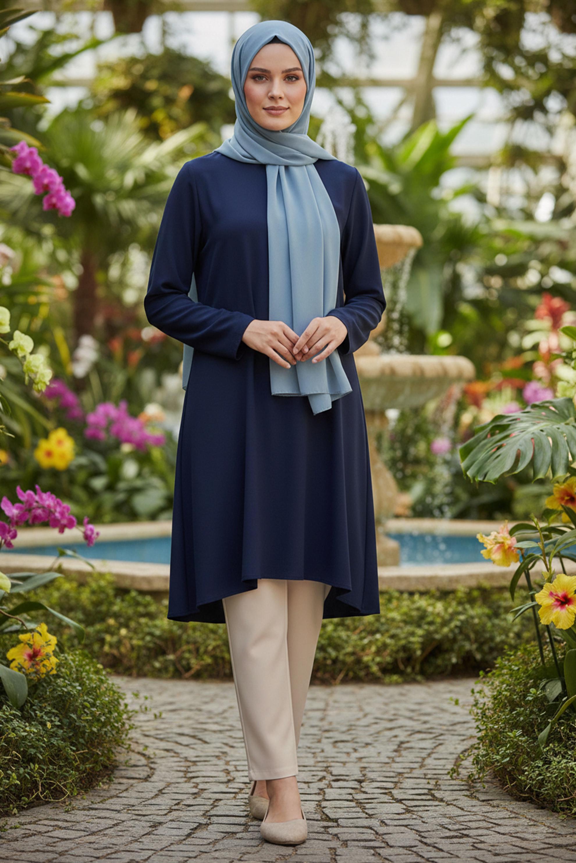 Vêtements hijab BEIGE PANTALON TAILLE ÉLASTIQUE GRANDE TAILLE 70611