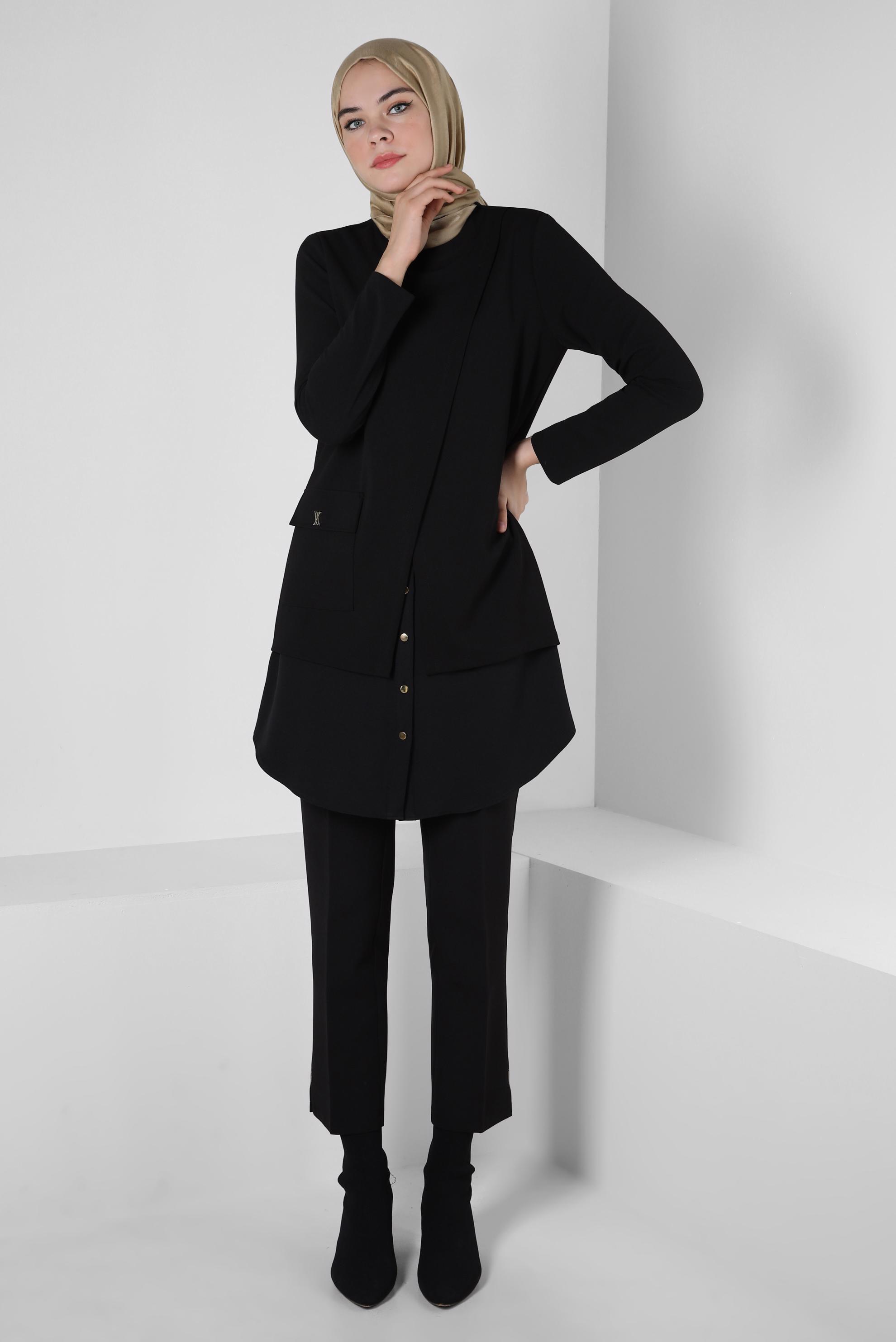 Tesettür giyim SİYAH DAR PAÇA PANTOLON 70613