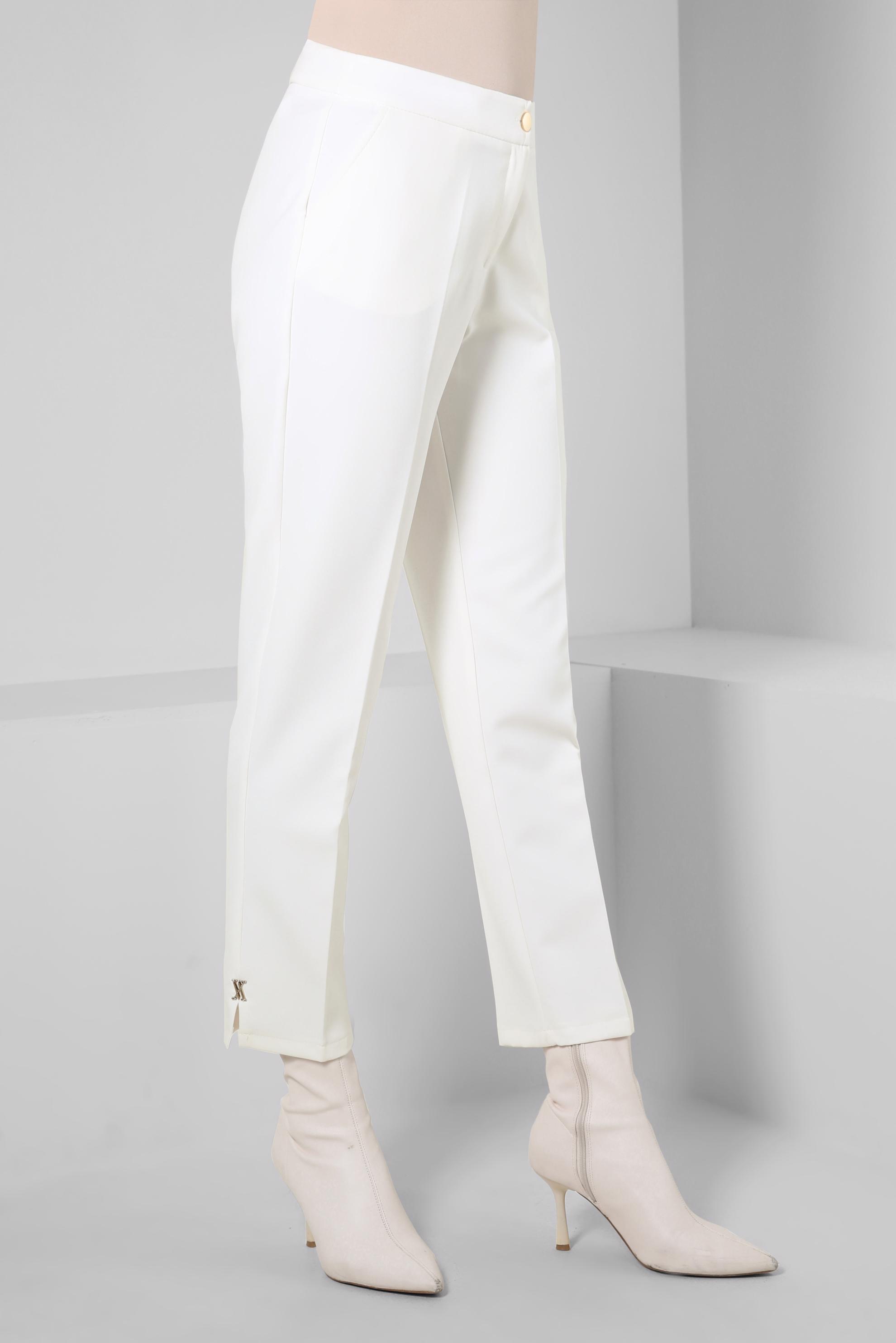 Tesettür giyim BEYAZ DAR PAÇA PANTOLON 70613