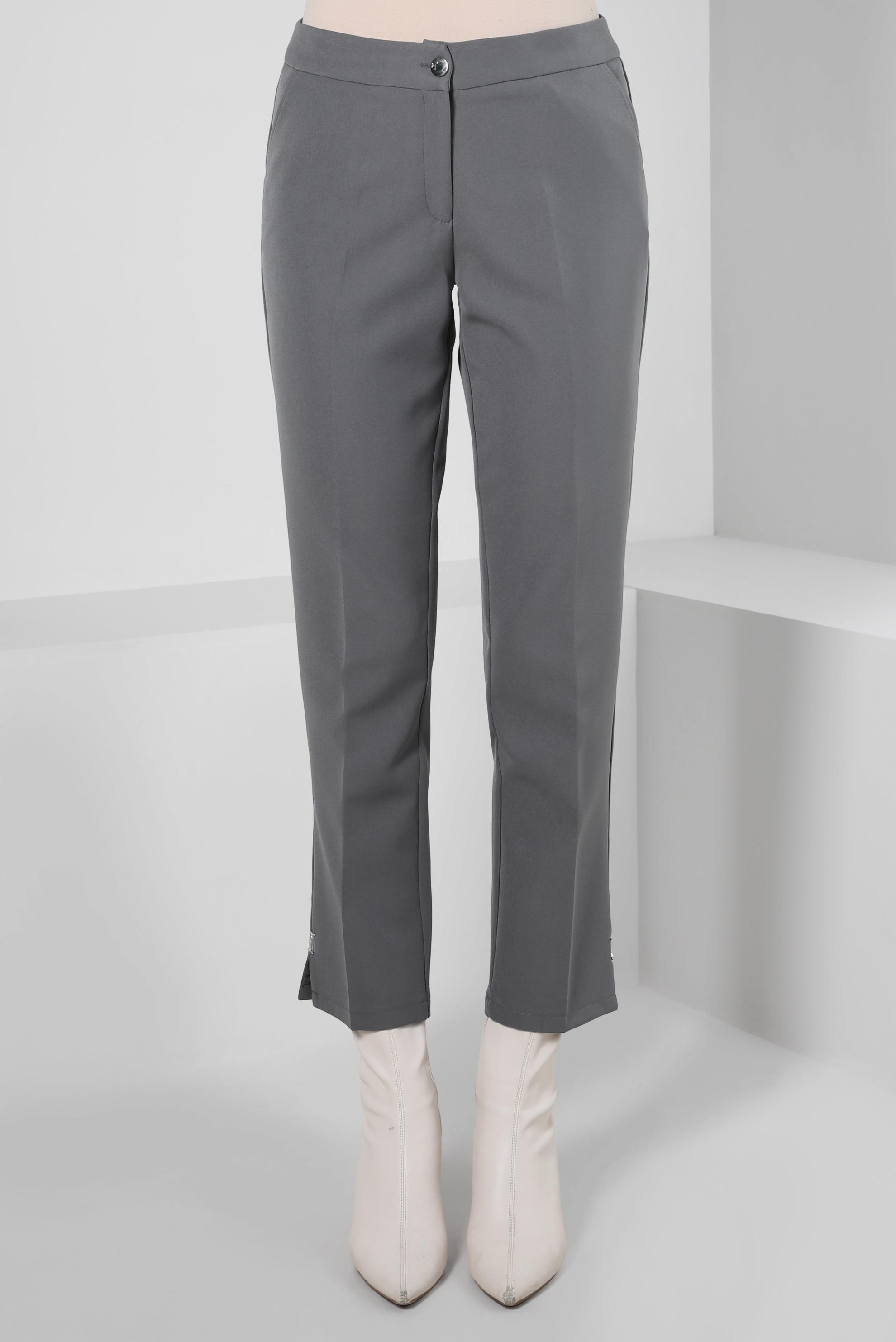 Tesettür giyim GRİ DAR PAÇA PANTOLON 70613