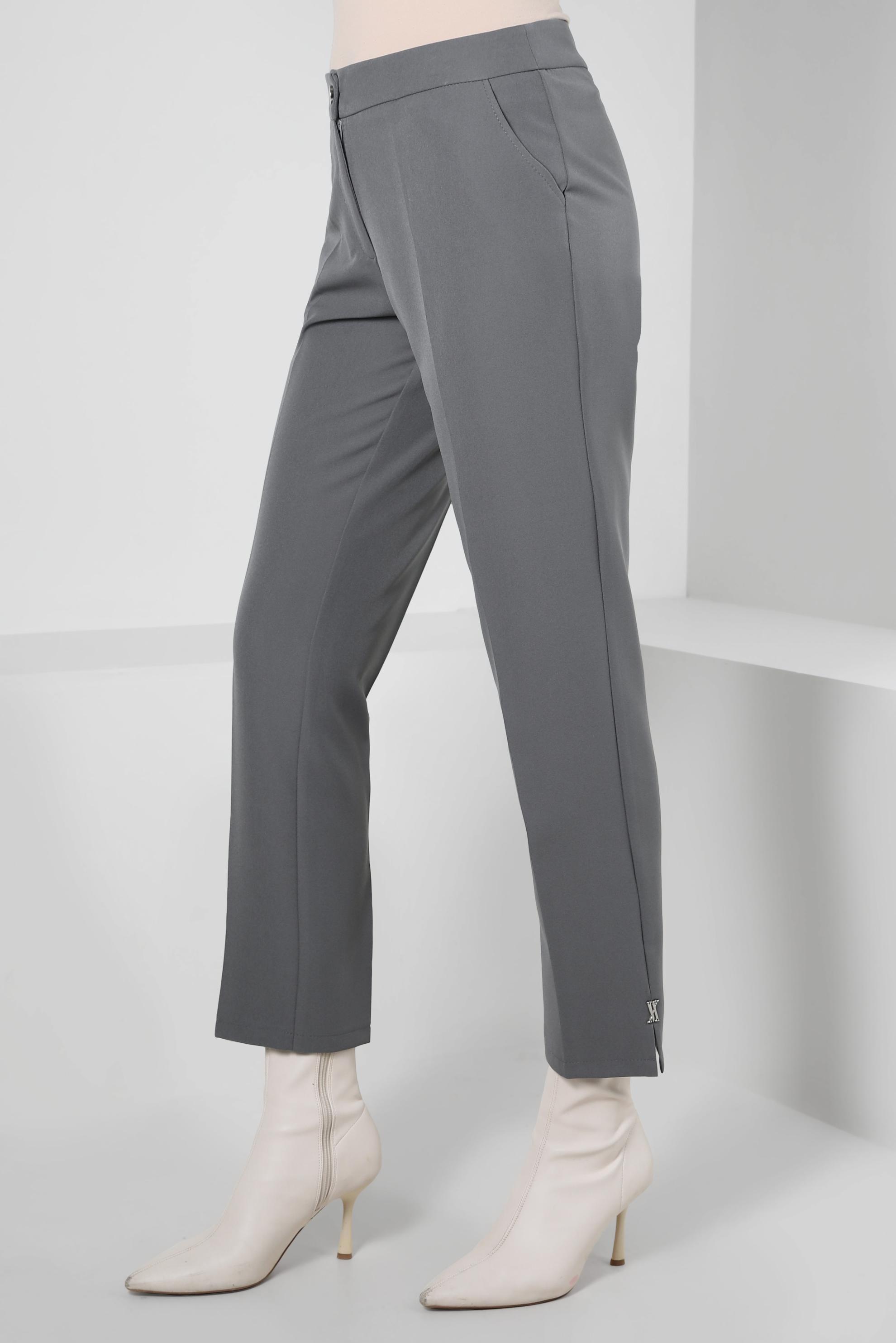 Tesettür giyim GRİ DAR PAÇA PANTOLON 70613