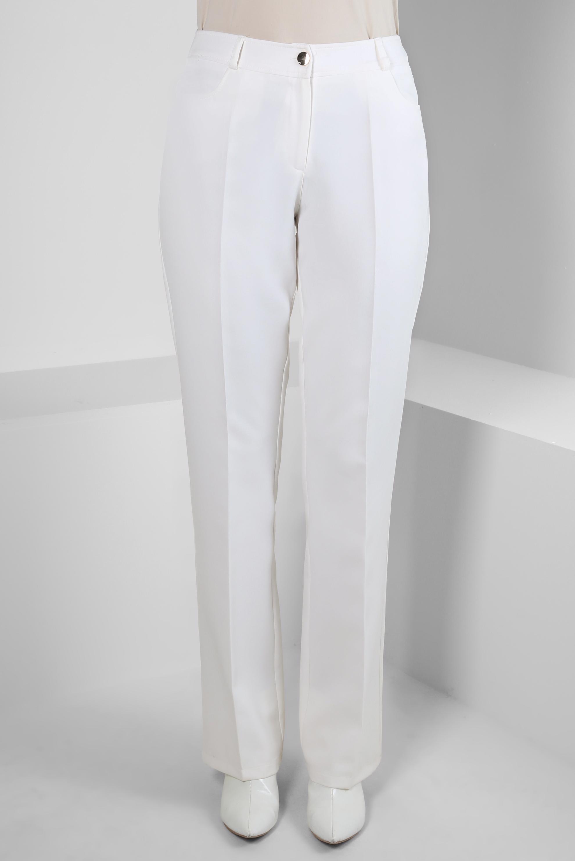 Tesettür giyim BEYAZ YÜKSEK BEL PANTOLON 70614