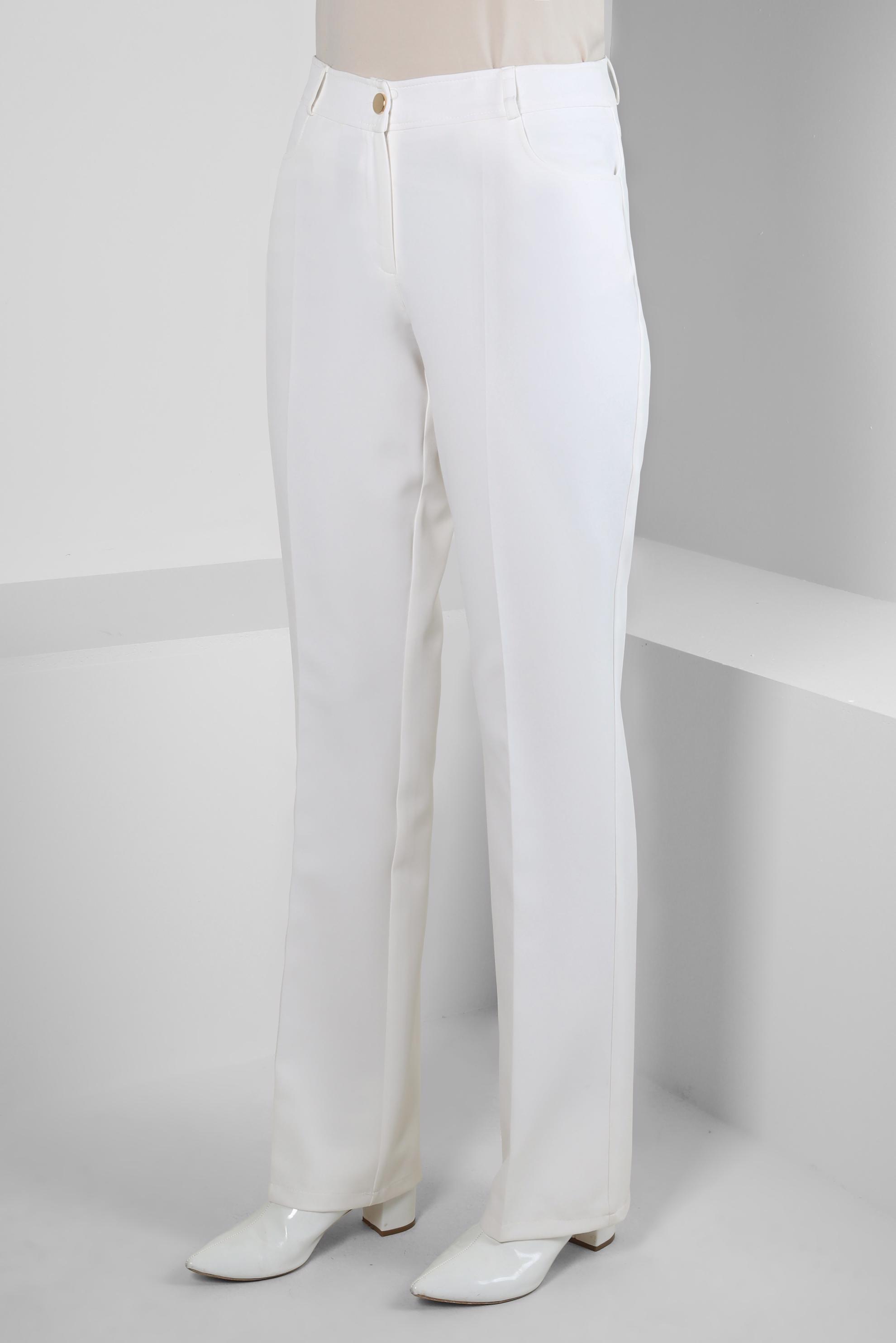 Tesettür giyim BEYAZ YÜKSEK BEL PANTOLON 70614