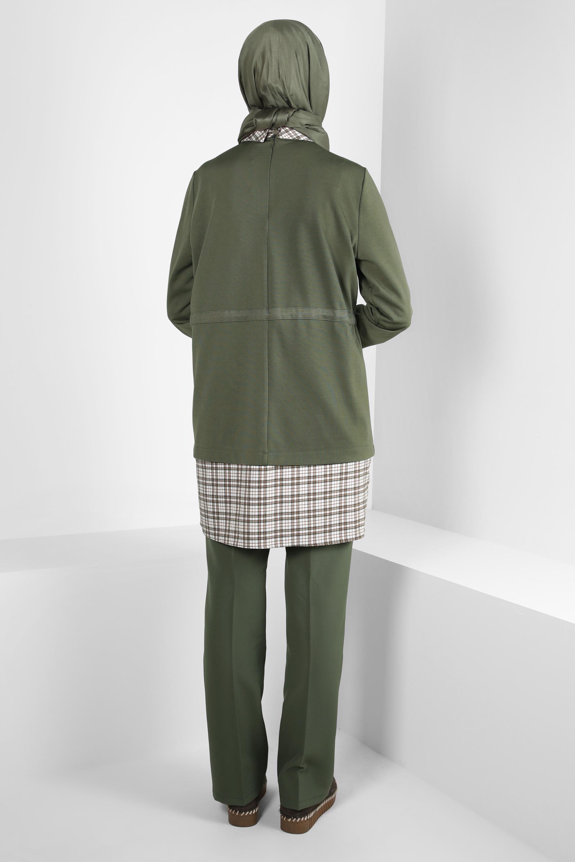 Tesettür giyim HAKİ YÜKSEK BEL PANTOLON 70614