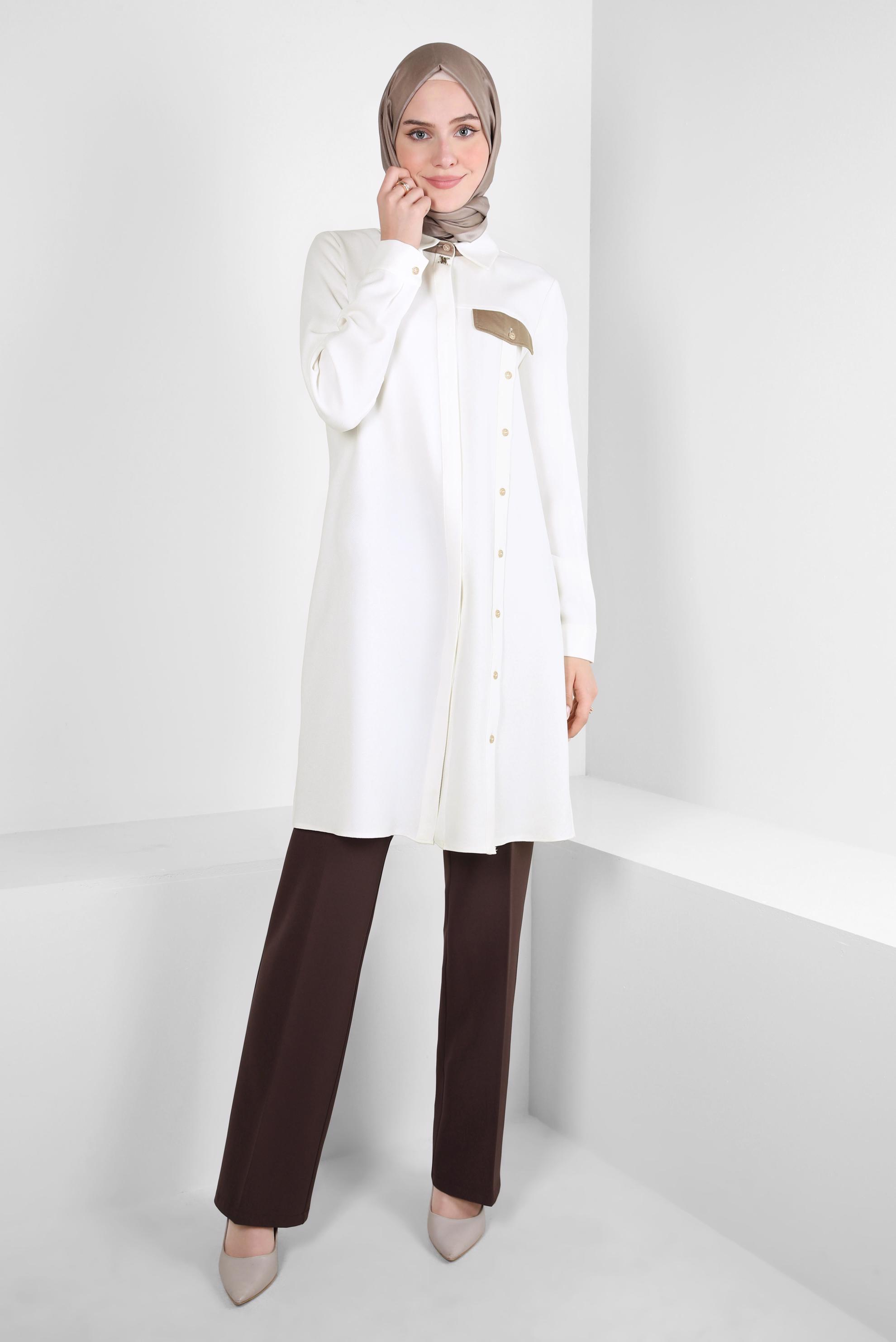 Tesettür giyim KAHVE YÜKSEK BEL PANTOLON 70614