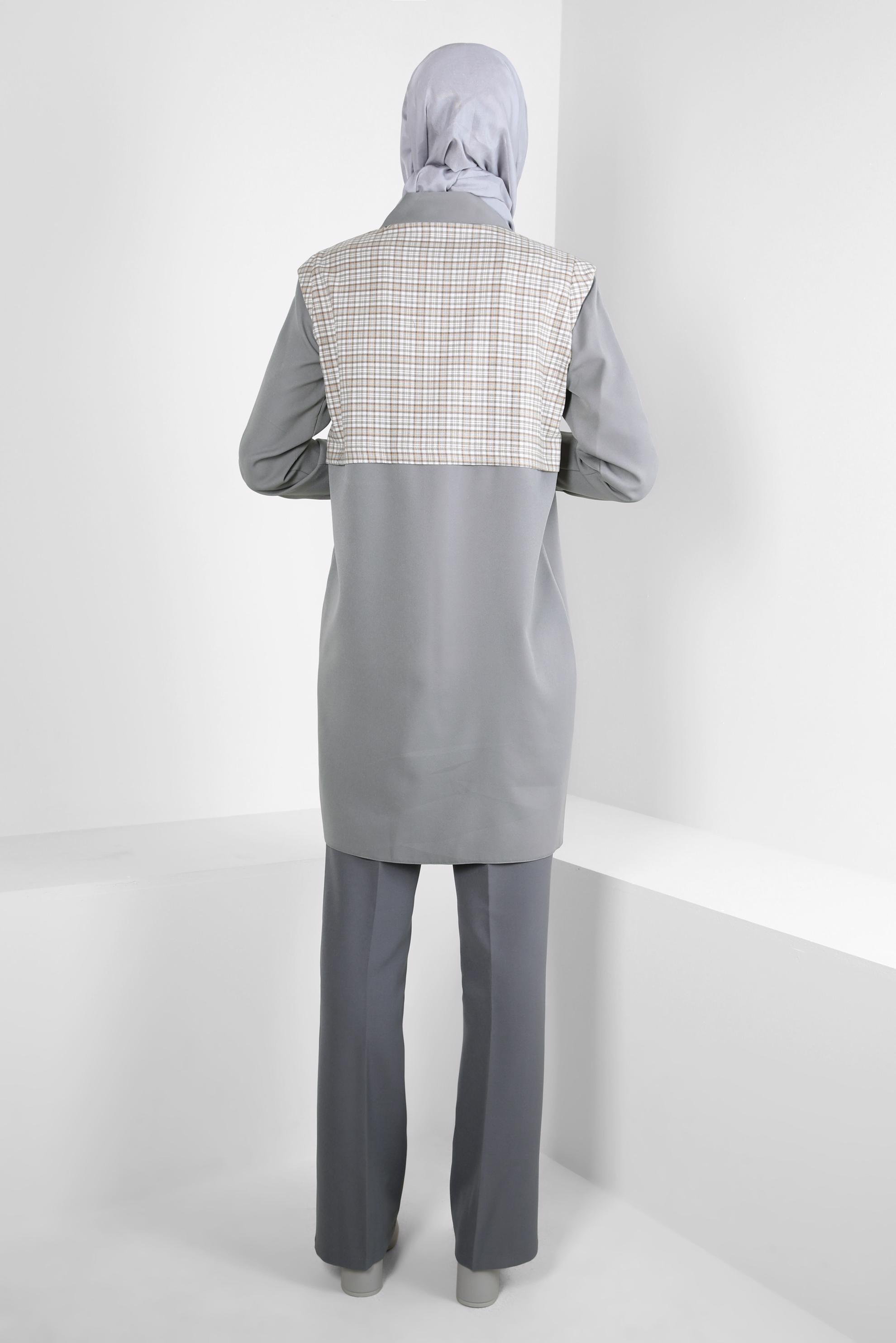 Tesettür giyim GRİ YÜKSEK BEL PANTOLON 70614