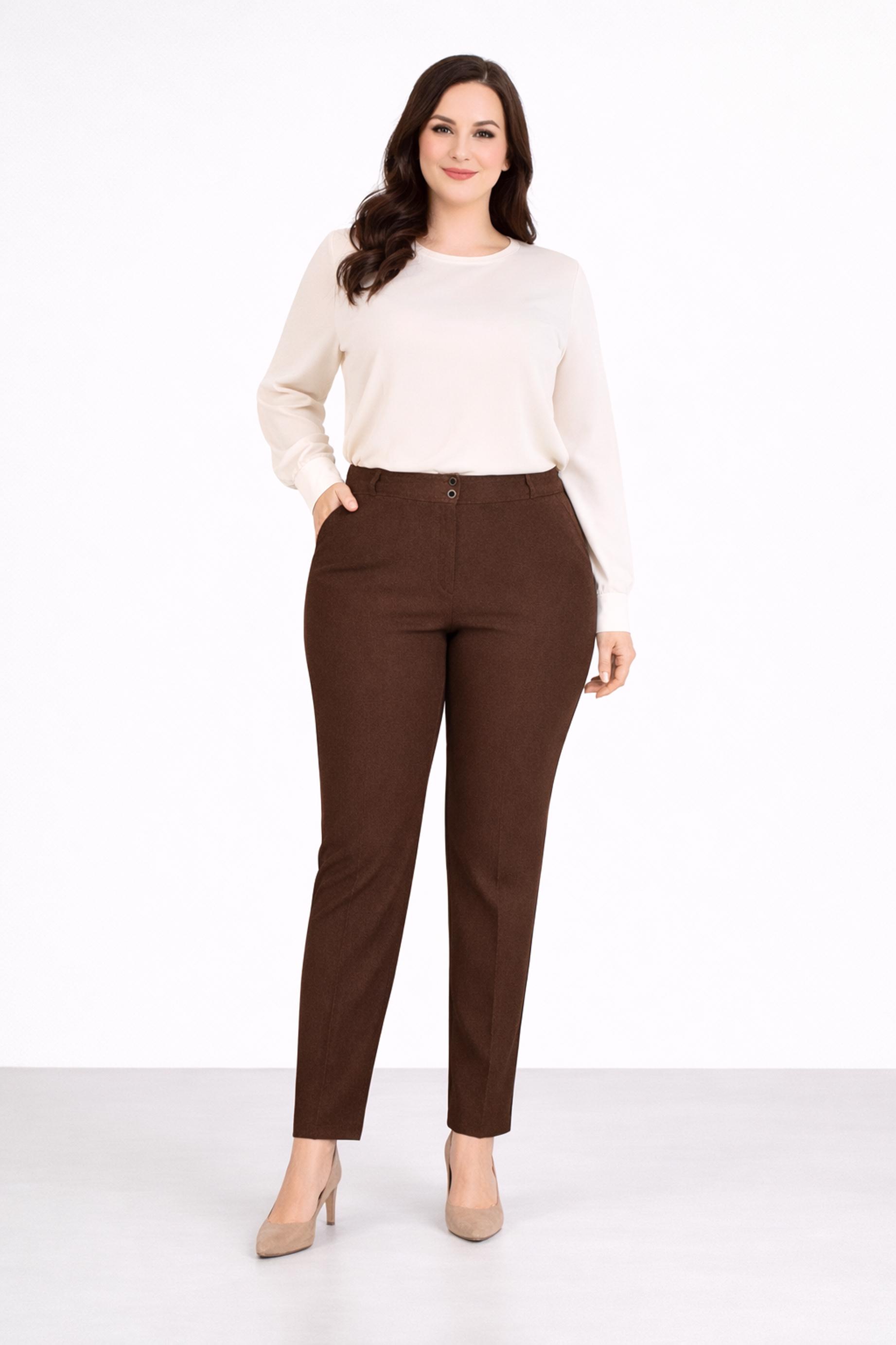Hijab clothing BROWN SKINNY LEG PLUS SIZE PANTS 70615