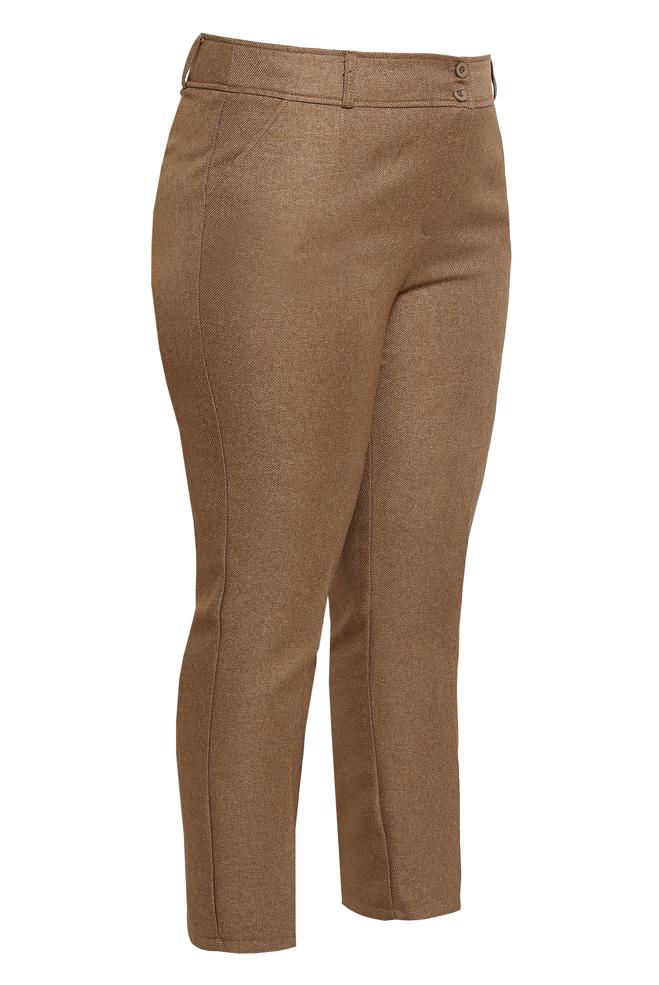 Tesettür giyim KAHVE DAR PAÇA BÜYÜK BEDEN PANTOLON 70615 - ALVİNA