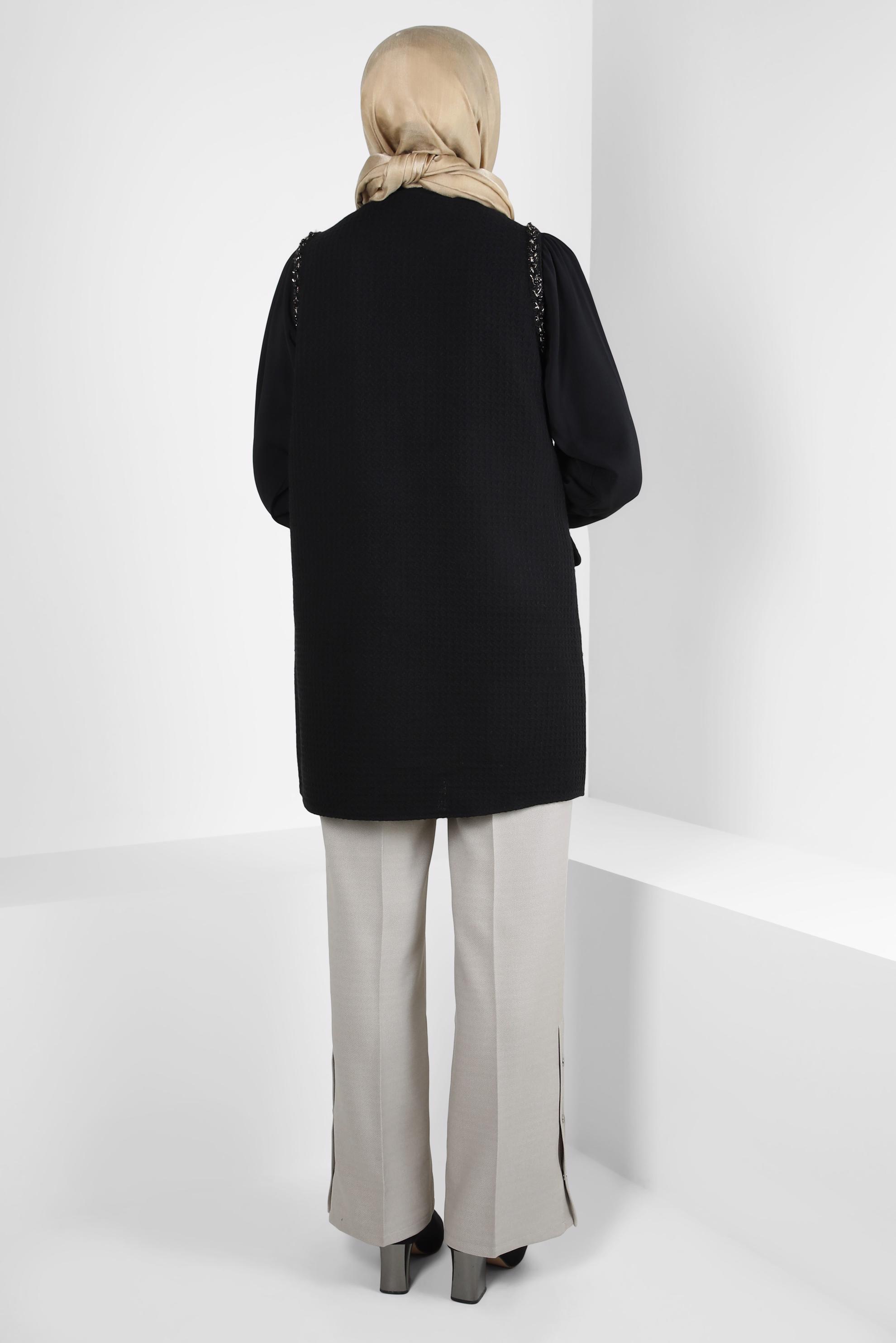 Tesettür giyim BEJ GENİŞ PAÇA PANTOLON 70616