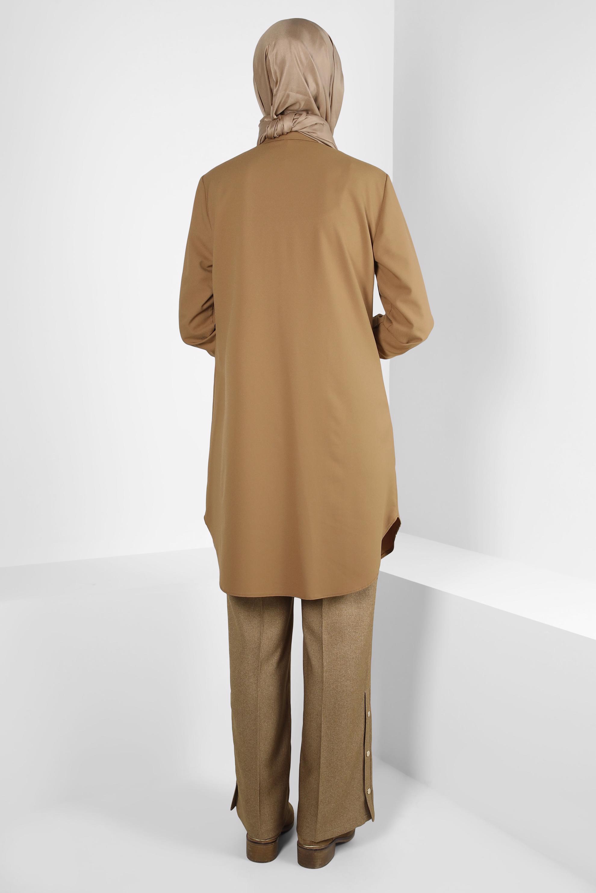 Tesettür giyim KAHVE GENİŞ PAÇA PANTOLON 70616