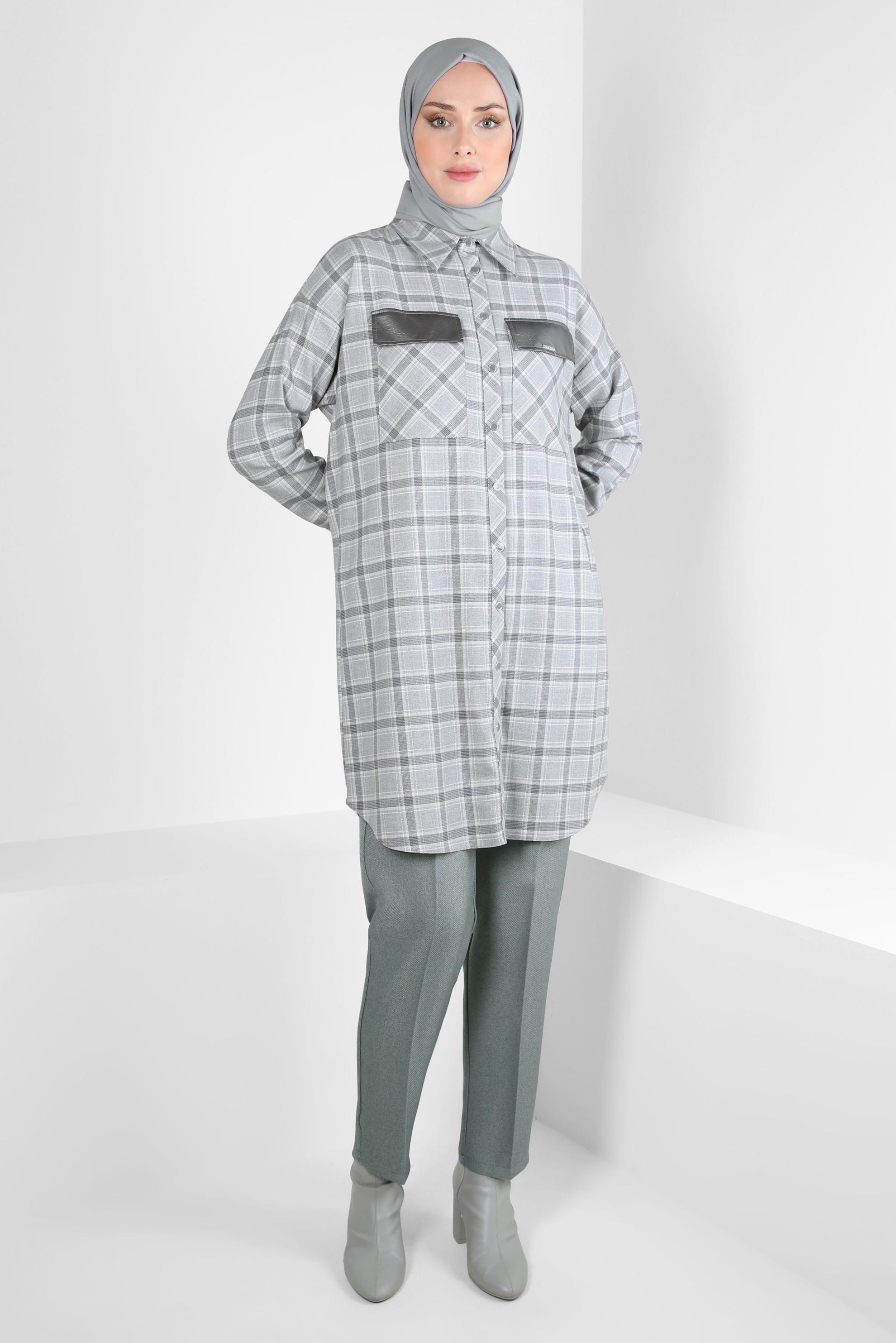 Tesettür giyim GRİ KLASİK KESİM PANTOLON 70617