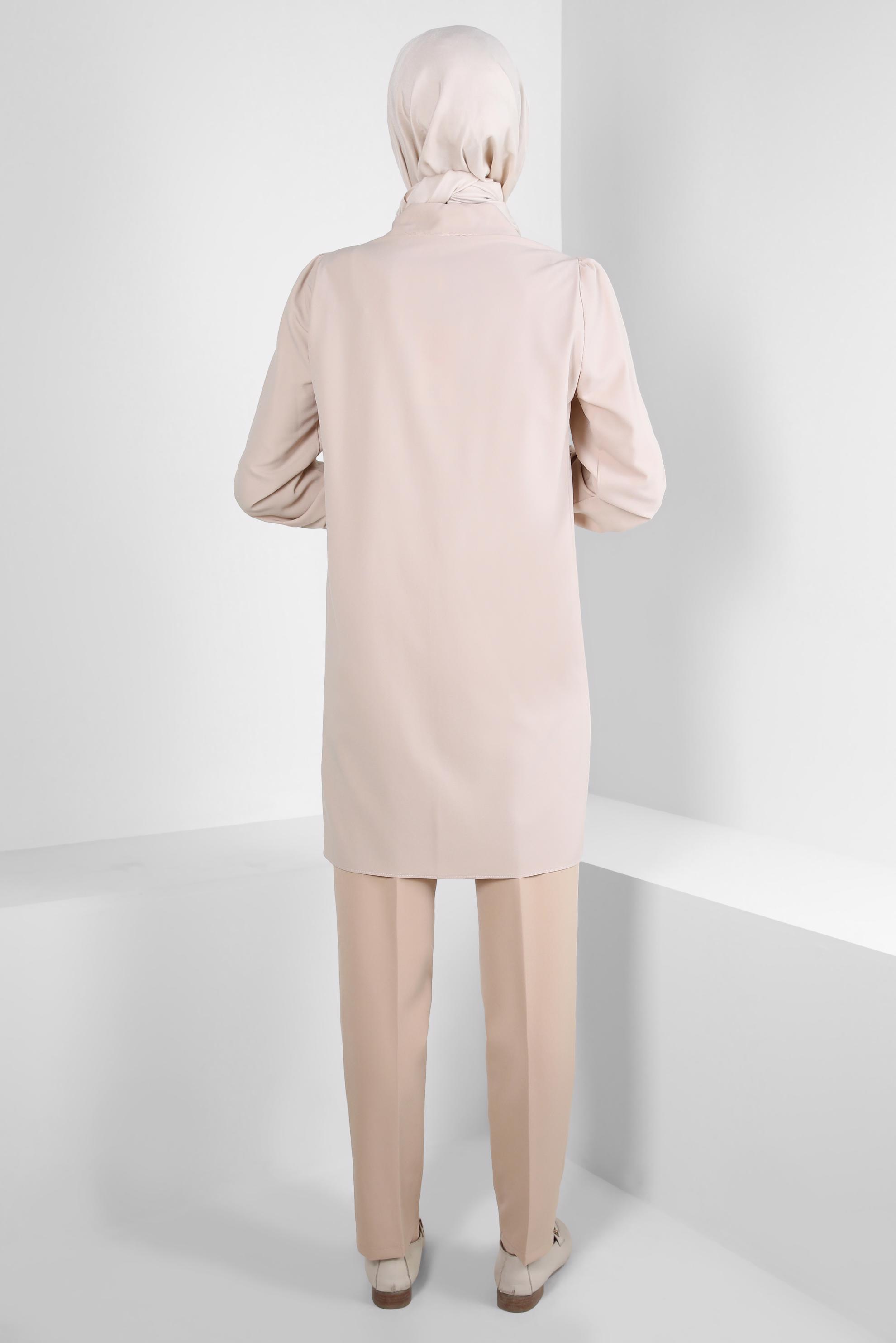 Vêtements hijab BEIGE PANTALON TAILLE HAUTE 70618