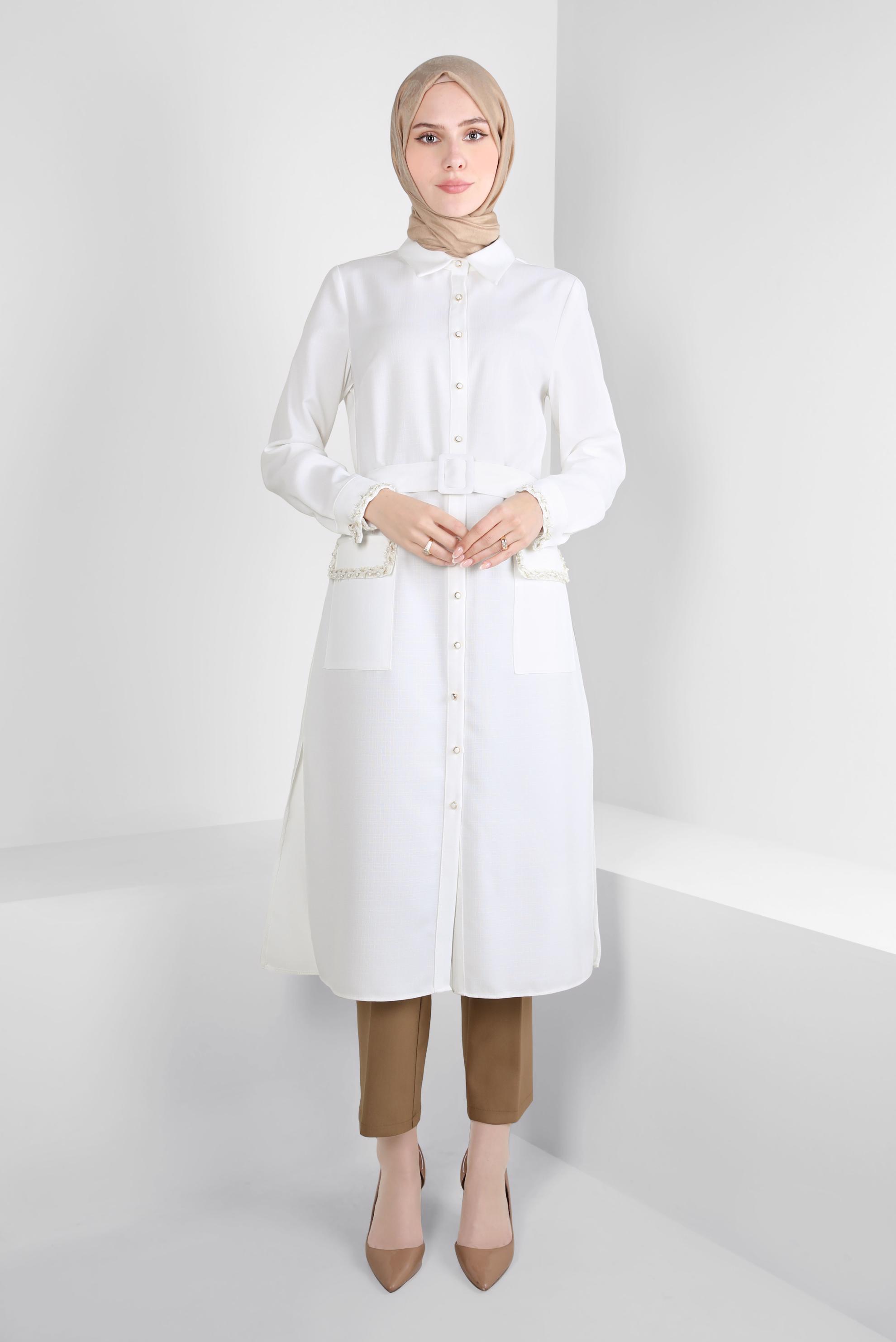 Tesettür giyim KAHVE YÜKSEK BEL PANTOLON 70619