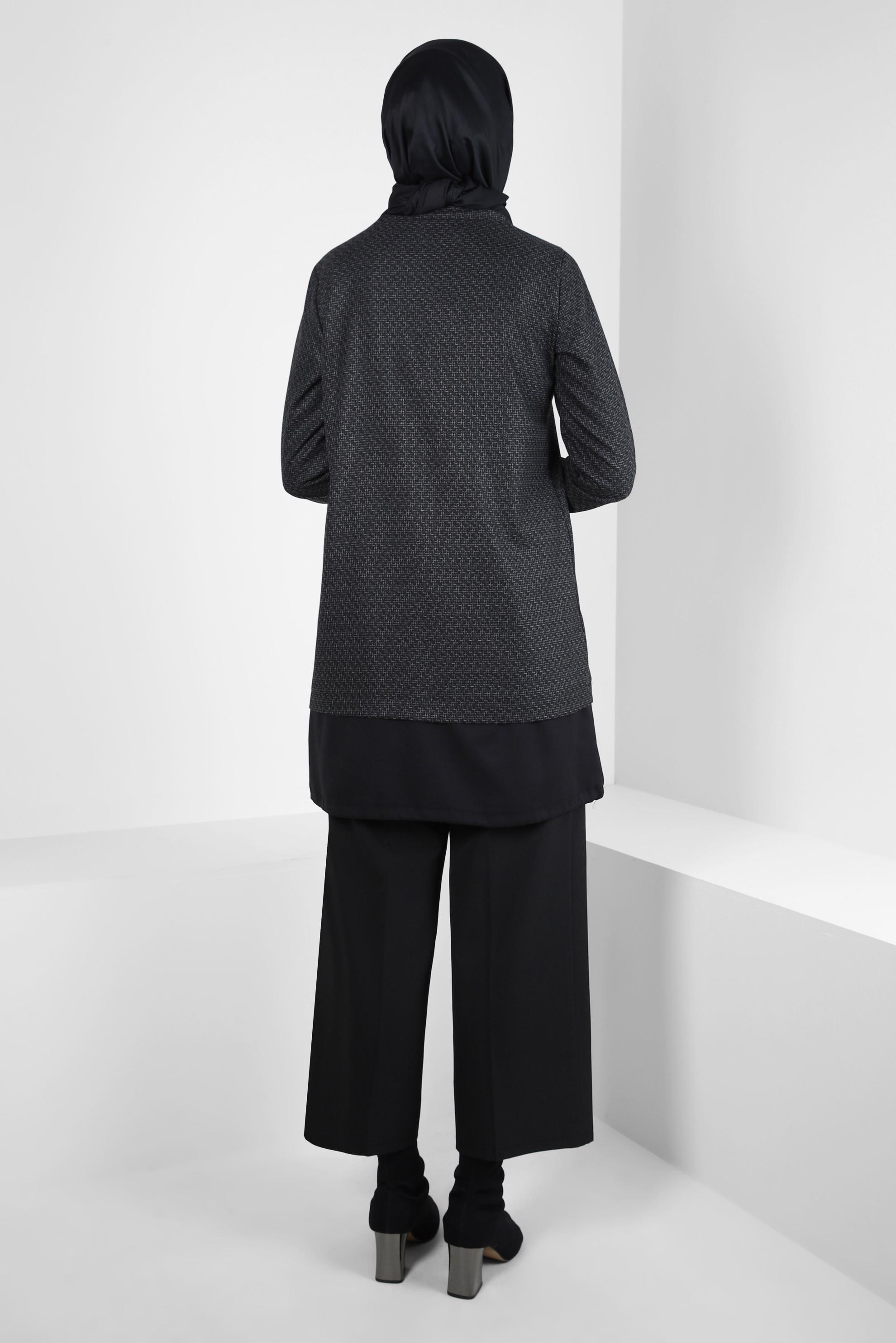 Tesettür giyim SİYAH GENİŞ PAÇA PANTOLON 70620