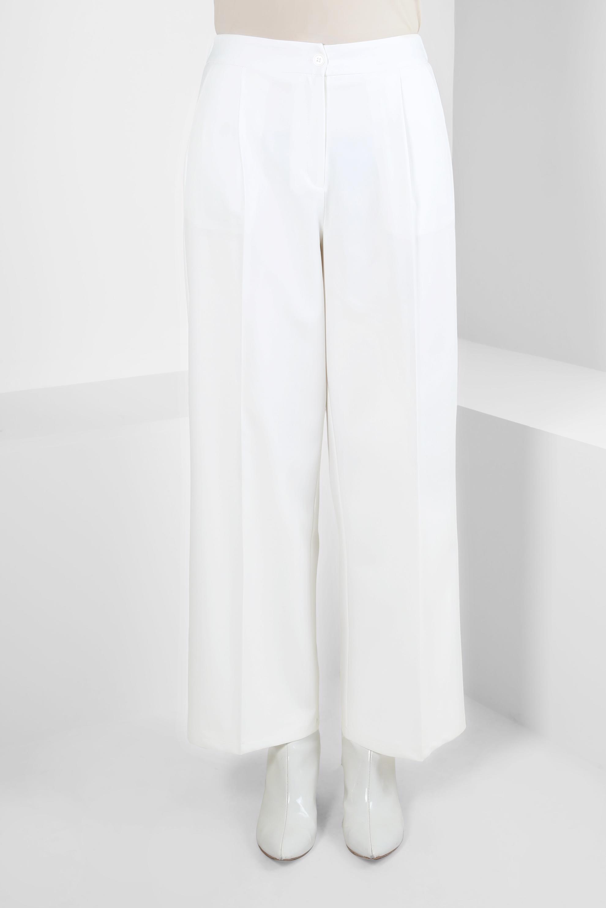 Tesettür giyim BEYAZ GENİŞ PAÇA PANTOLON 70620