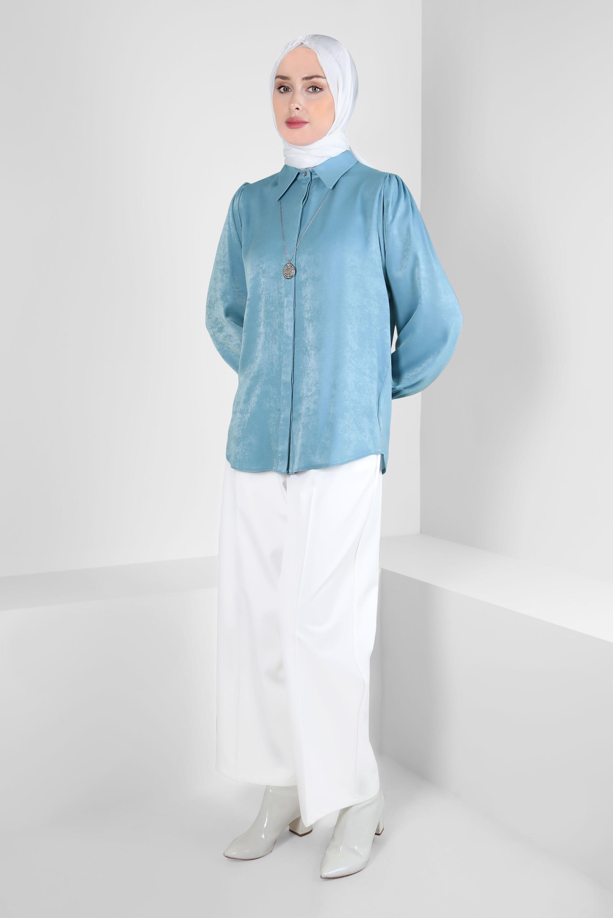 Tesettür giyim BEYAZ GENİŞ PAÇA PANTOLON 70620