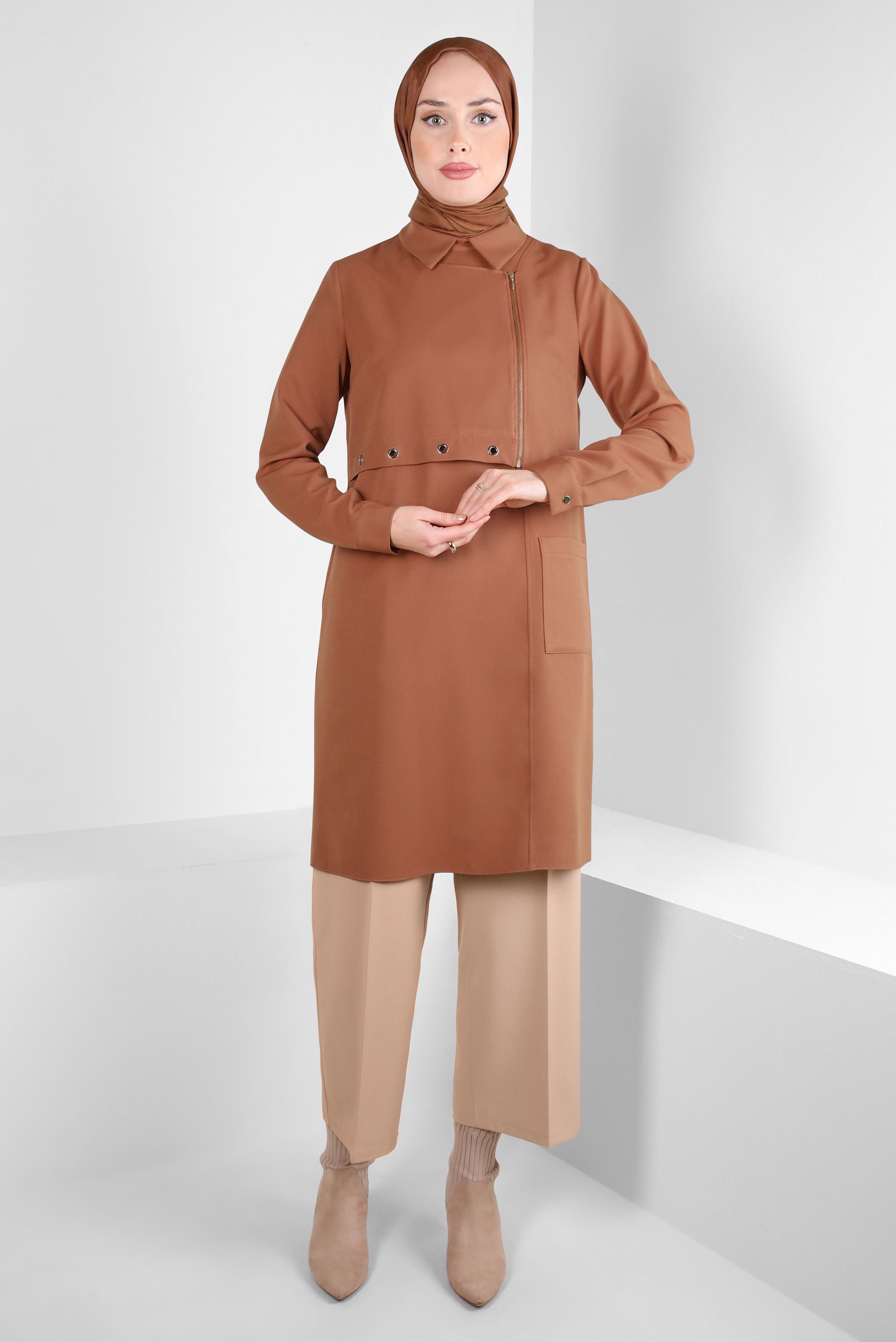 Tesettür giyim BEJ GENİŞ PAÇA PANTOLON 70620