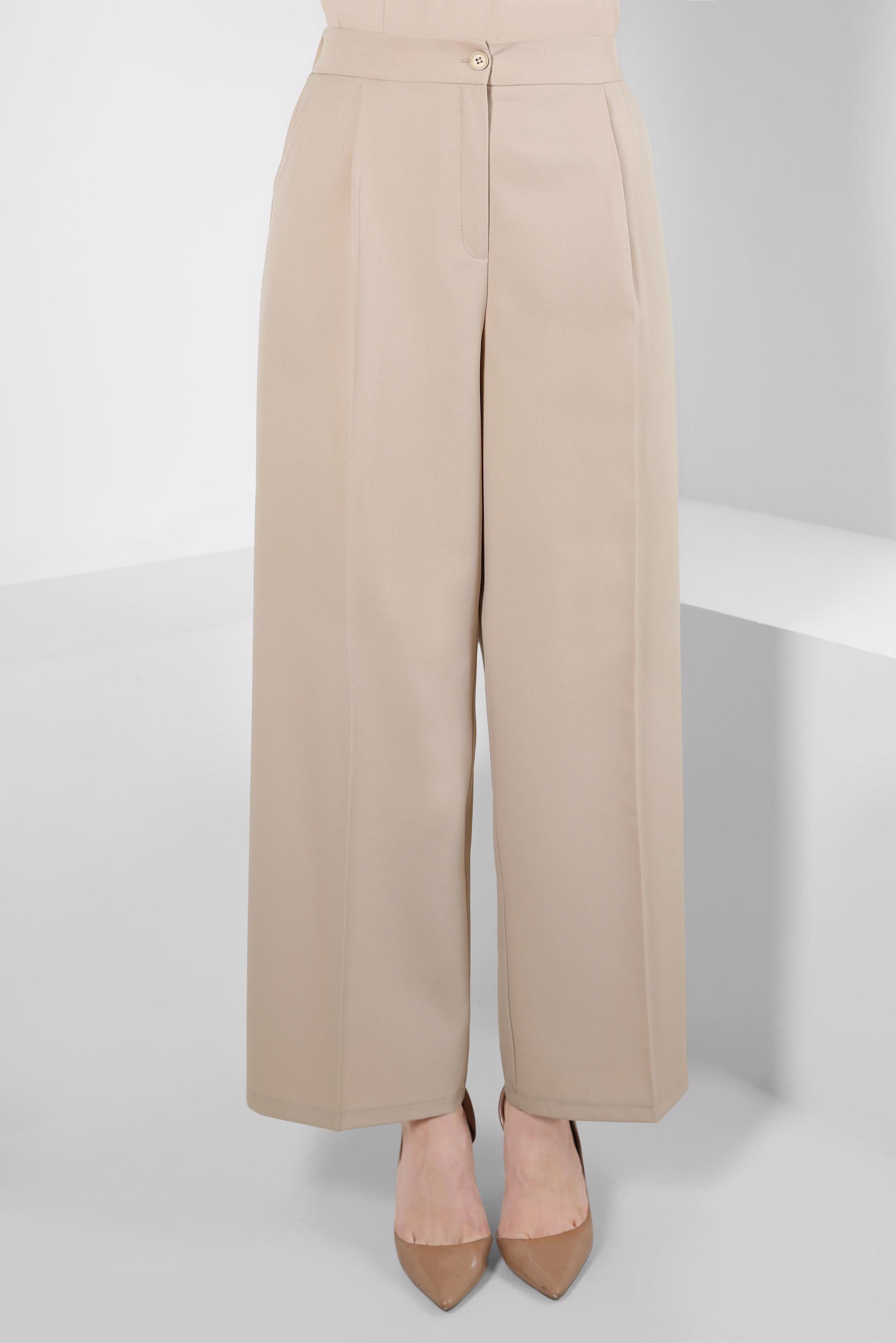 Tesettür giyim BEJ GENİŞ PAÇA PANTOLON 70620