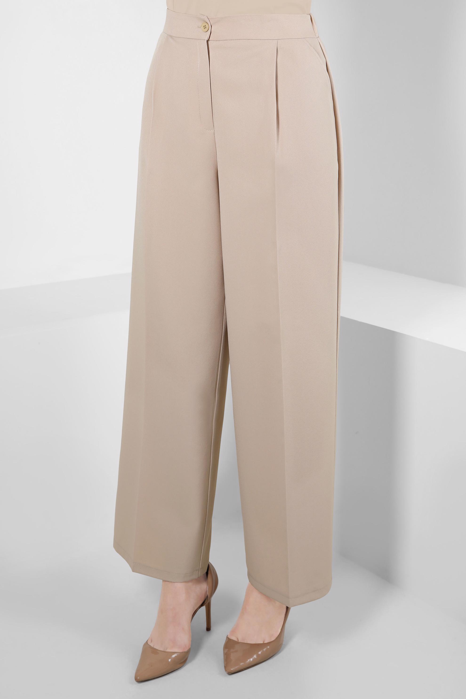 Tesettür giyim BEJ GENİŞ PAÇA PANTOLON 70620