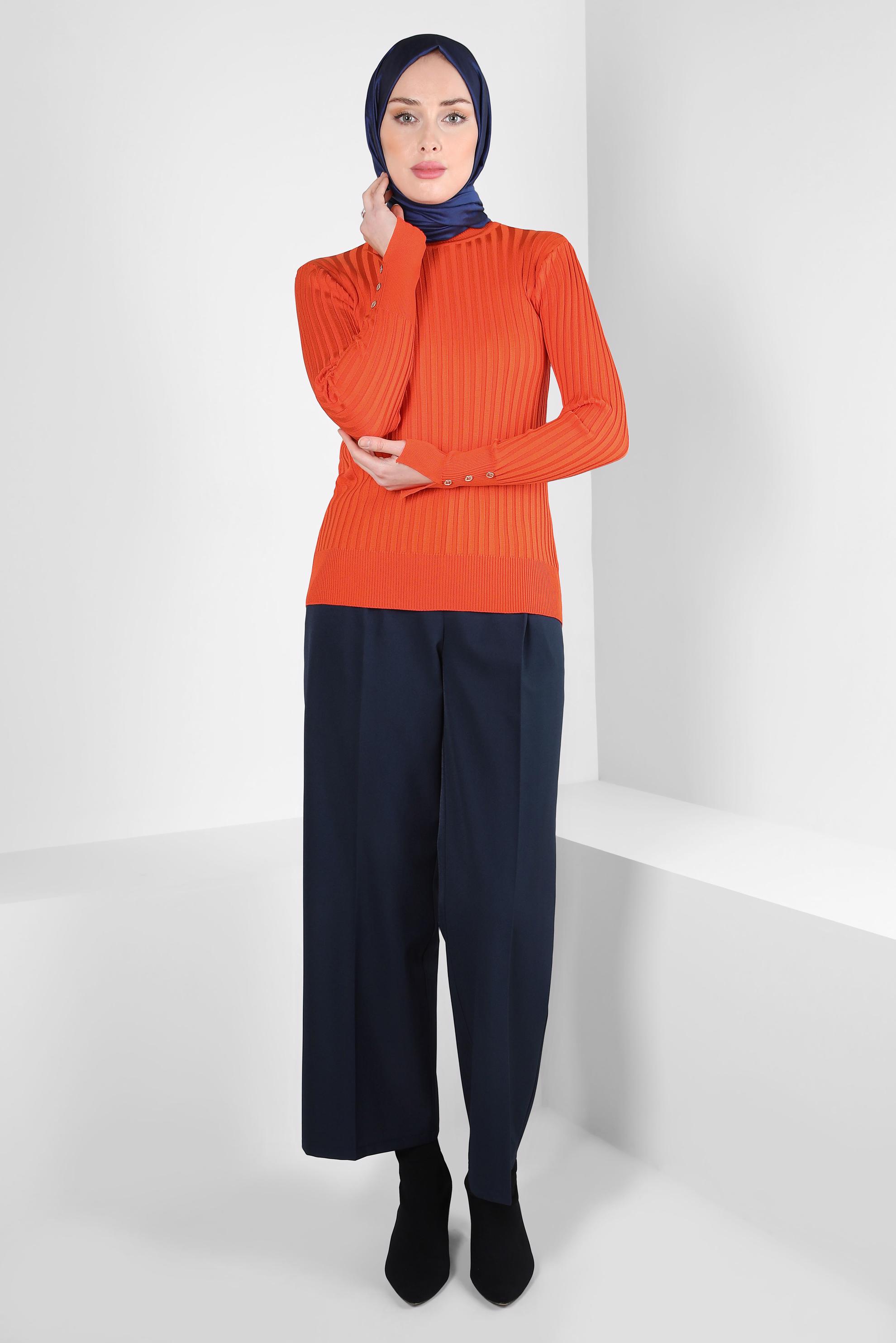 Tesettür giyim LACİVERT GENİŞ PAÇA PANTOLON 70620