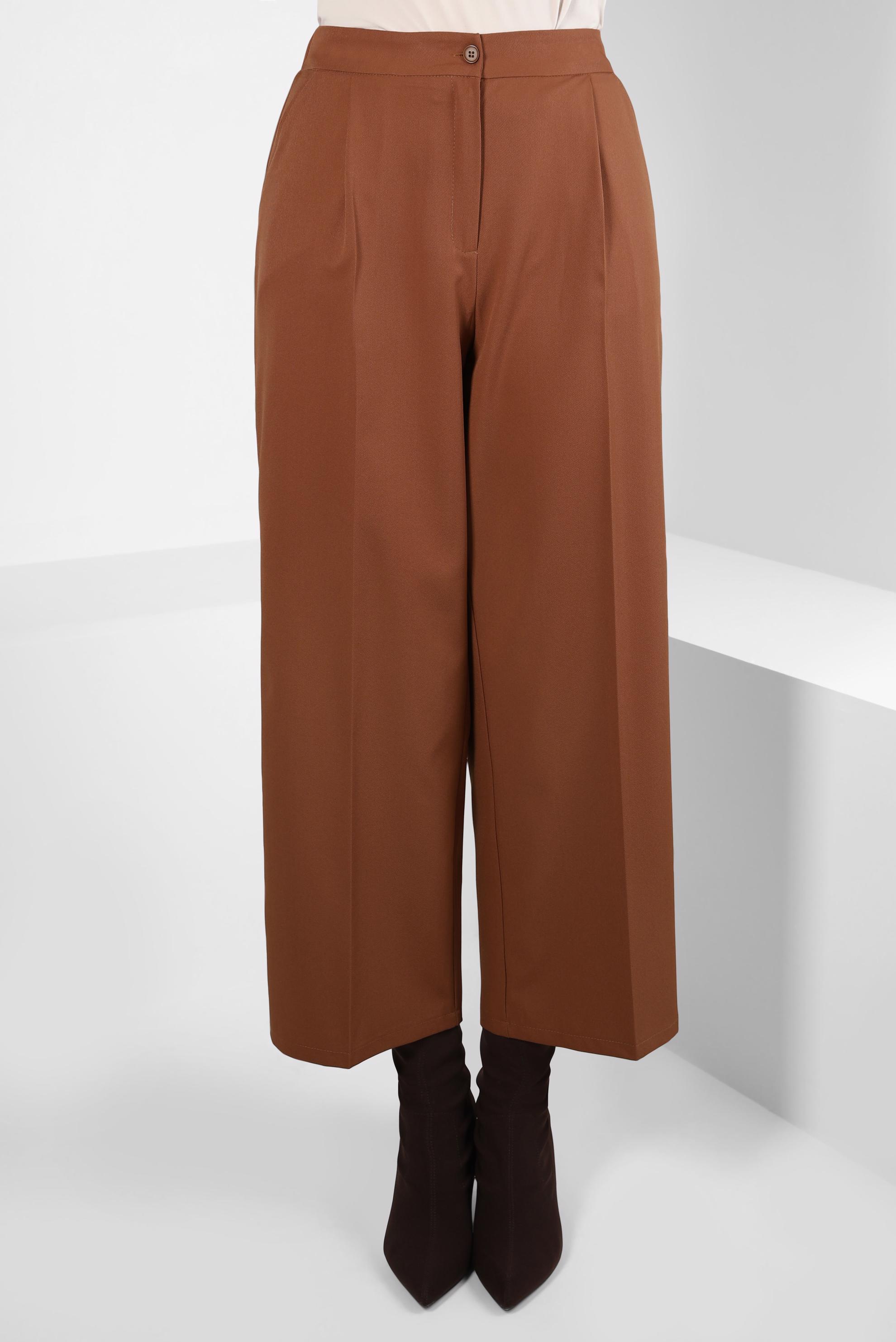 Tesettür giyim TABA GENİŞ PAÇA PANTOLON 70620