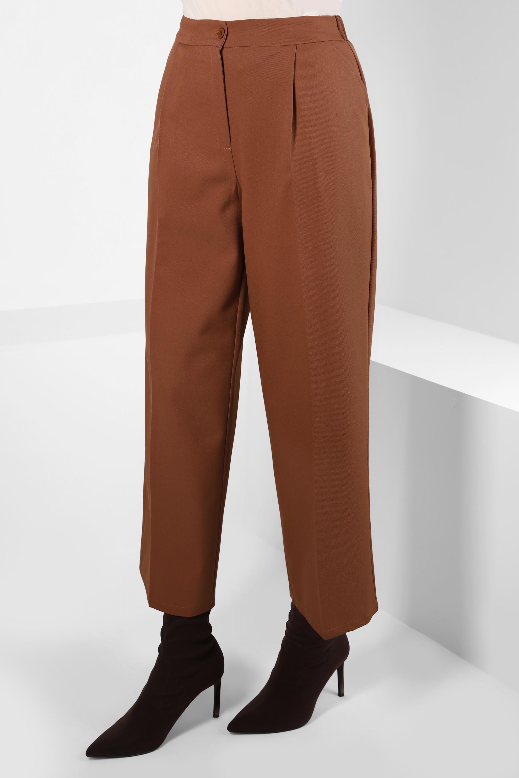 Tesettür giyim TABA GENİŞ PAÇA PANTOLON 70620