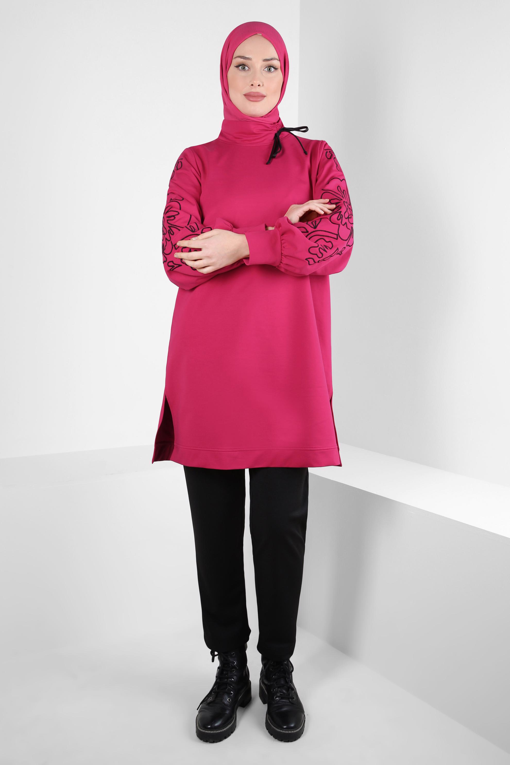 Tesettür giyim SİYAH BELİ LASTİKLİ PANTOLON 70623